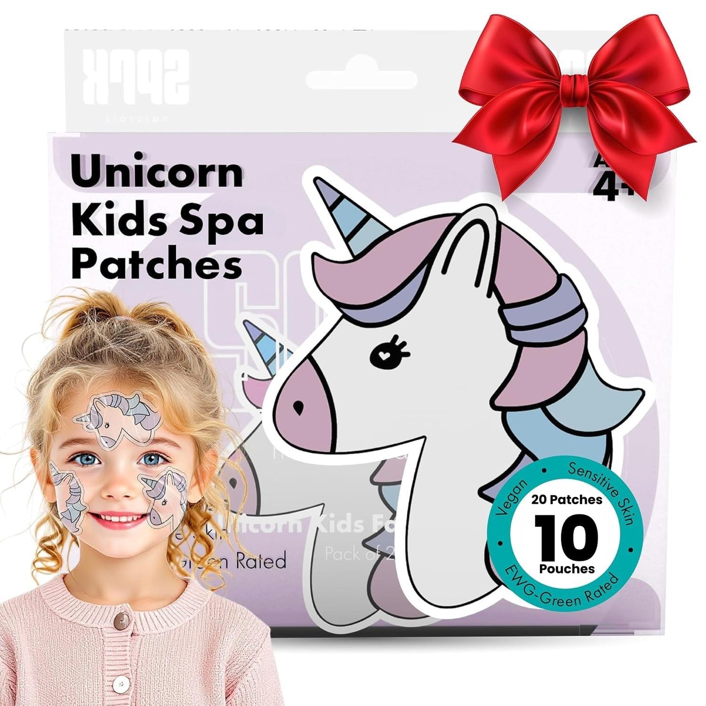 Unicorn Kids Face Masks Skincare Set (10pcs), Organic Vegan & Kid Safe Skin Care Ages 4+, Cute Animal Sheet Masks for Girls, Spa Day, Sleepover Beauty & Personal Care Sprk Naturals