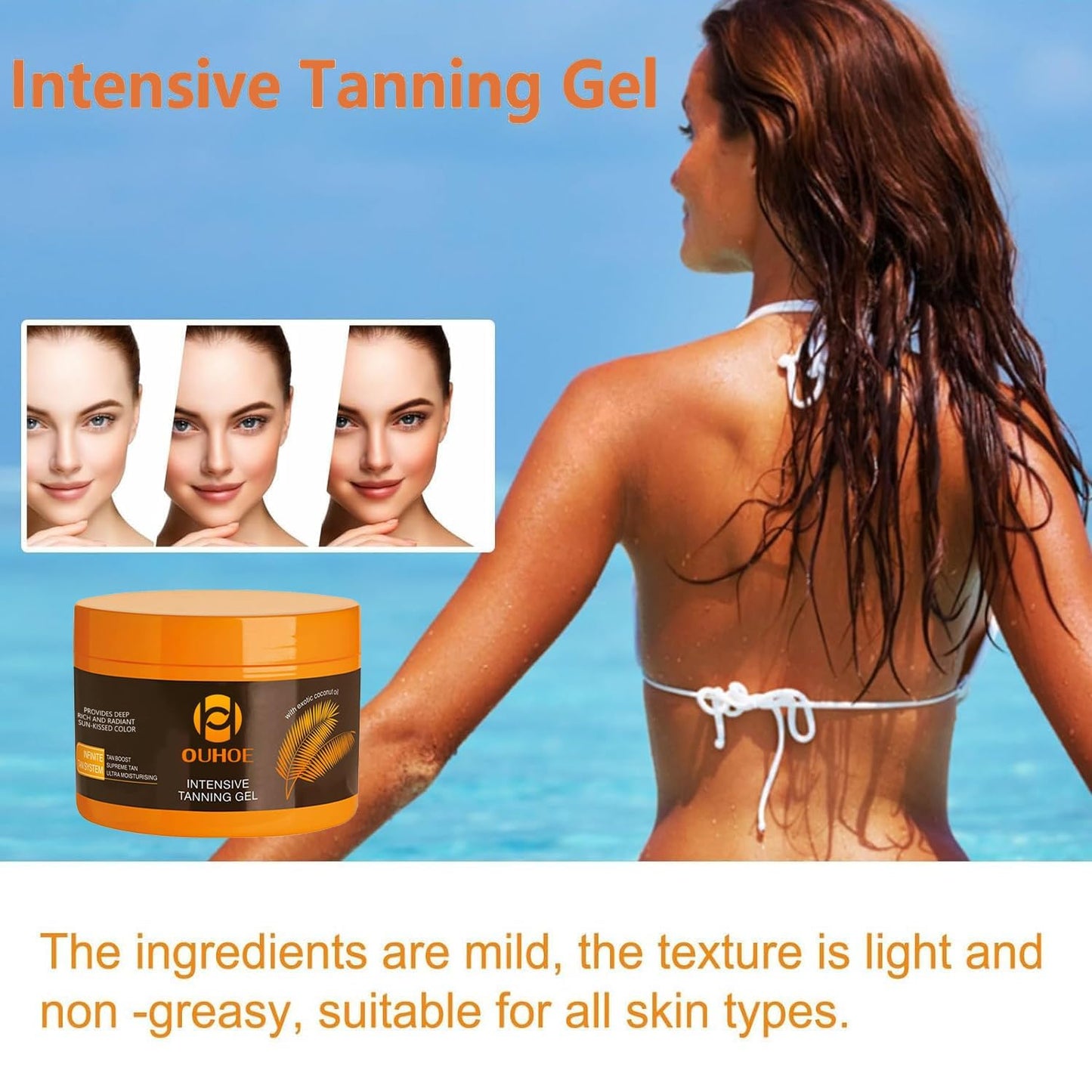 Brown Tanning Gel Tanning Cream,Tanning Accelerator Cream, Soft Brown Intensive Tanning Luxe Gel, Tanning Cream for Sunbeds & Outdoor Sun 150g*1PCS Beauty & Personal Care Bupposes