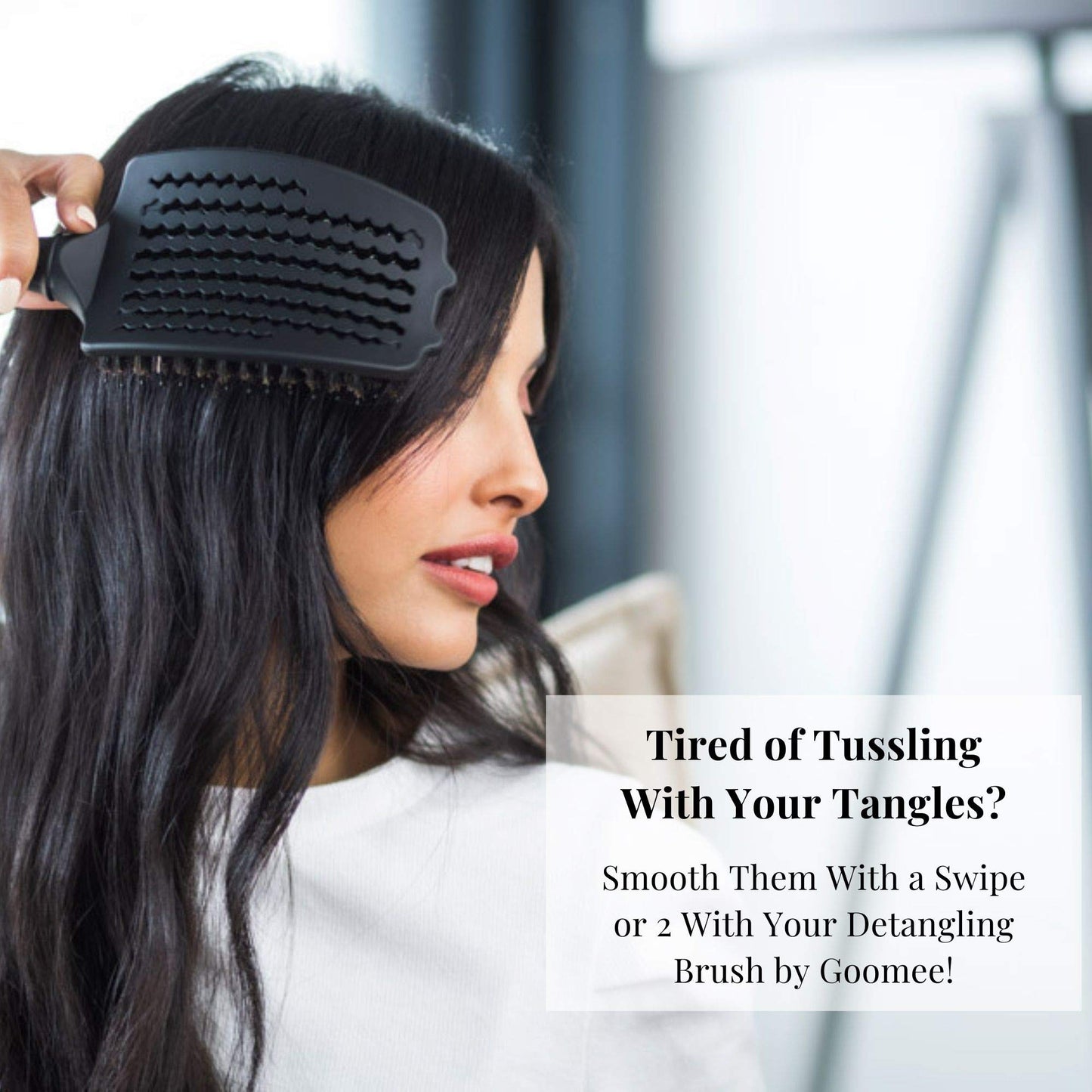 Goomee Straight & Curly Hair Detangler Brush – Nylon & Boar Bristles for Soft, Smooth, Shiny Hair, Wet & Dry Use, Vent Design for Fast Drying, Large Green Beauty & Personal Care Goomee