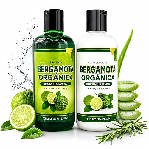 Shampoo Organic Bergamot + Conditioner (16.9 fl oz) with Aloe Vera & Rosemary | SHAMPOO ORGÁNICO BERGAMOTA con Sábila & Romero + Acondicionador - 500 Beauty & Personal Care HIGH SUPREME