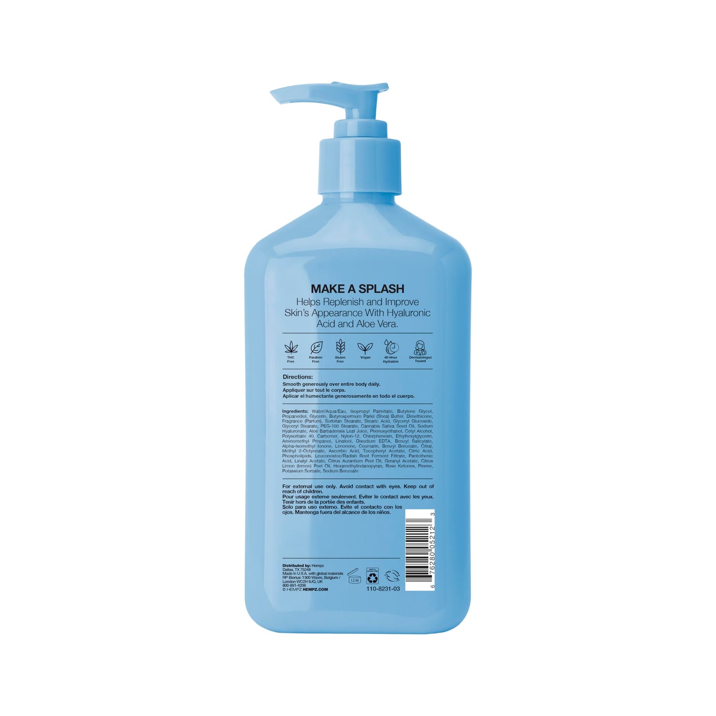 Hempz Body Lotion - Ocean Breeze Limited Edition Daily Moisturizing Cream, Shea Butter, Aloe, Body Moisturizer - Skin Care Products, Hemp Seed Oil Beauty & Personal Care Hempz