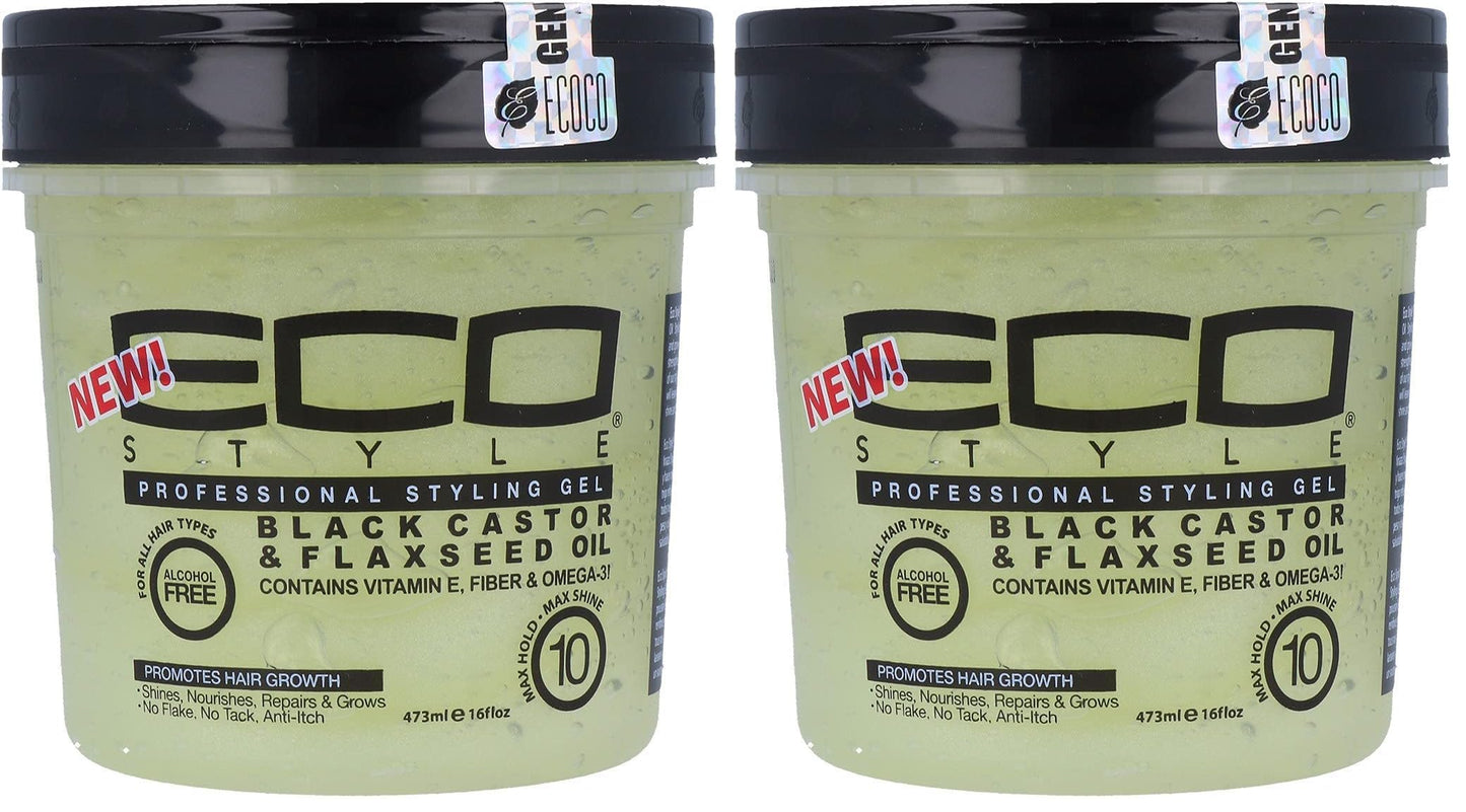 Eco Style Ecoco Gel - Black Castor Flaxseed Oil - Long Lasting Shine - Nourishes And Repairs Damaged Hair - Promotes Healthy Scalp - Provides Superior Beauty and Personal Care Eco Style Default Title