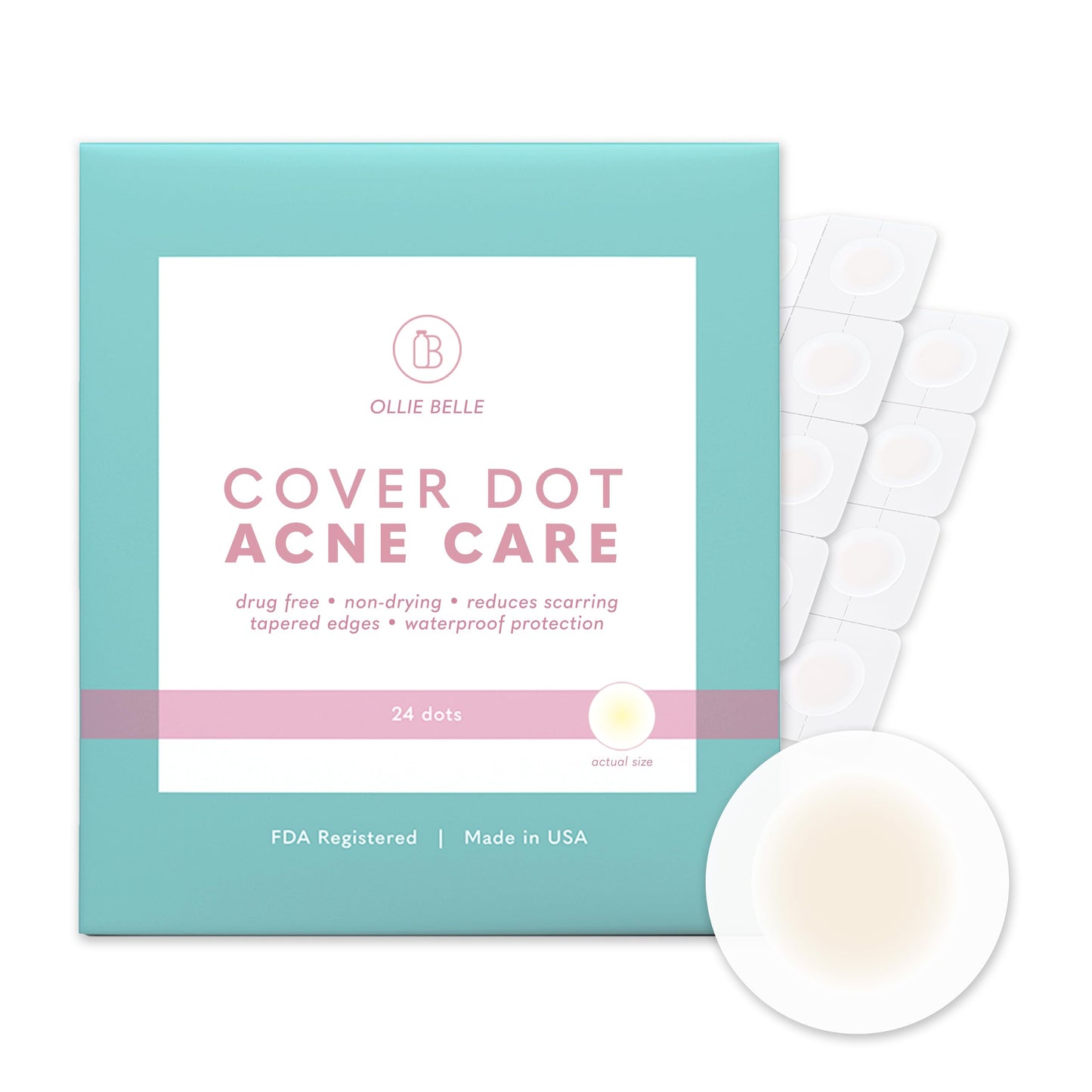 Cover Dot Acne Care (24 dots) Skin Blemish Treatment with Hydrocolloid | Oil and Pimple Absorbing | Latex-Free Beauty & Personal Care SMARTMED