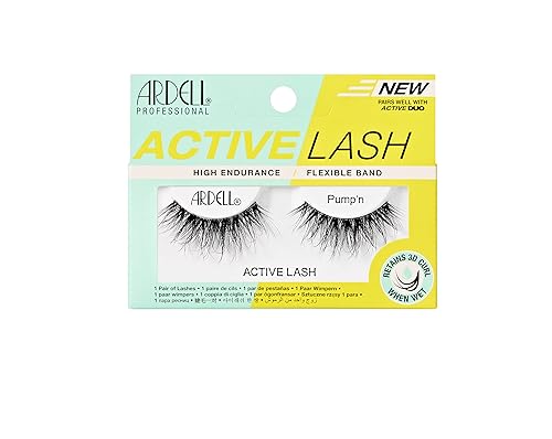 Ardell Active Lashes Pump’n - Long-Lasting False Eyelashes, Sweat-Resistant, Reusable Strip Lashes for Active Lifestyles, 1 Pair Beauty & Personal Care Ardell