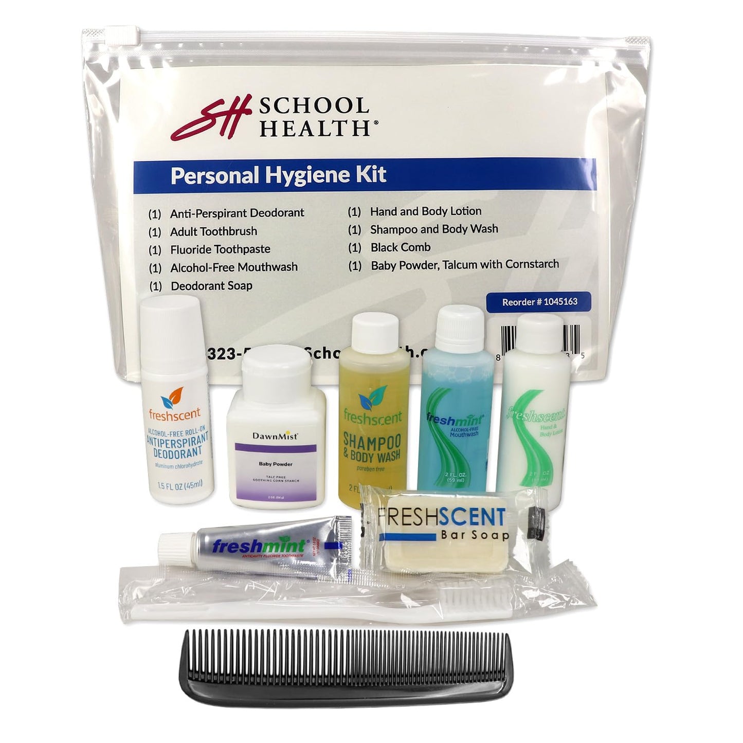 School Health - Personal Hygiene Kit, Compact and Portable, Toiletry Kit For Daycares and Schools, Convience Kits for Men, Women and Kids Beauty and Personal Care SH School Health