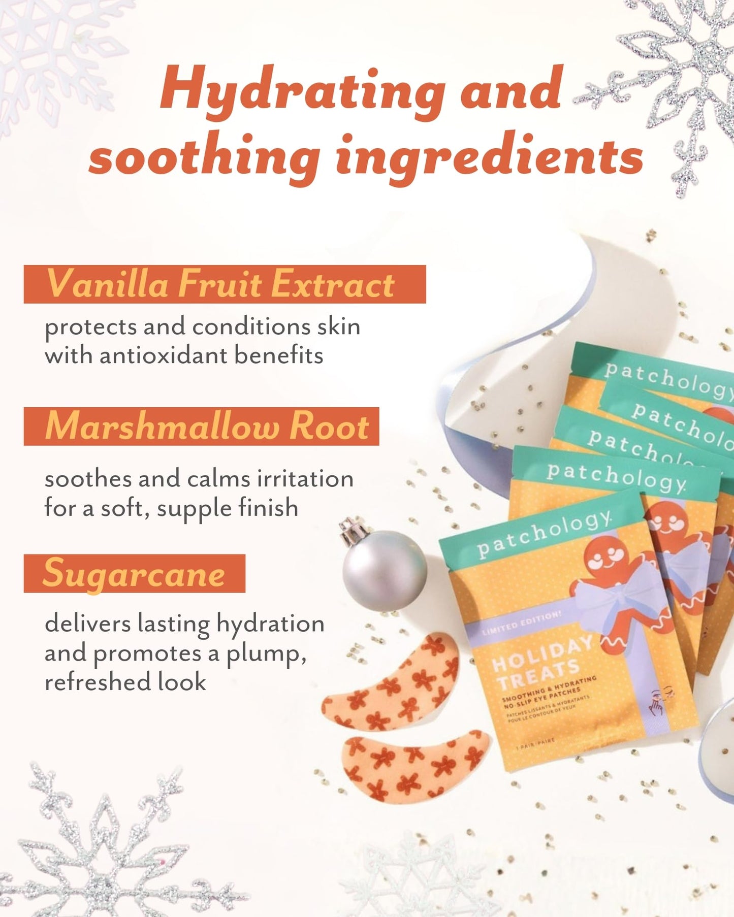 Patchology Holiday Treats Gingerbread Under Eye Patches Gift Set - Cute Stocking Stuffers with Gingerbread Scent - No-Slip Masks that Hydrate, Soothe Beauty & Personal Care Patchology