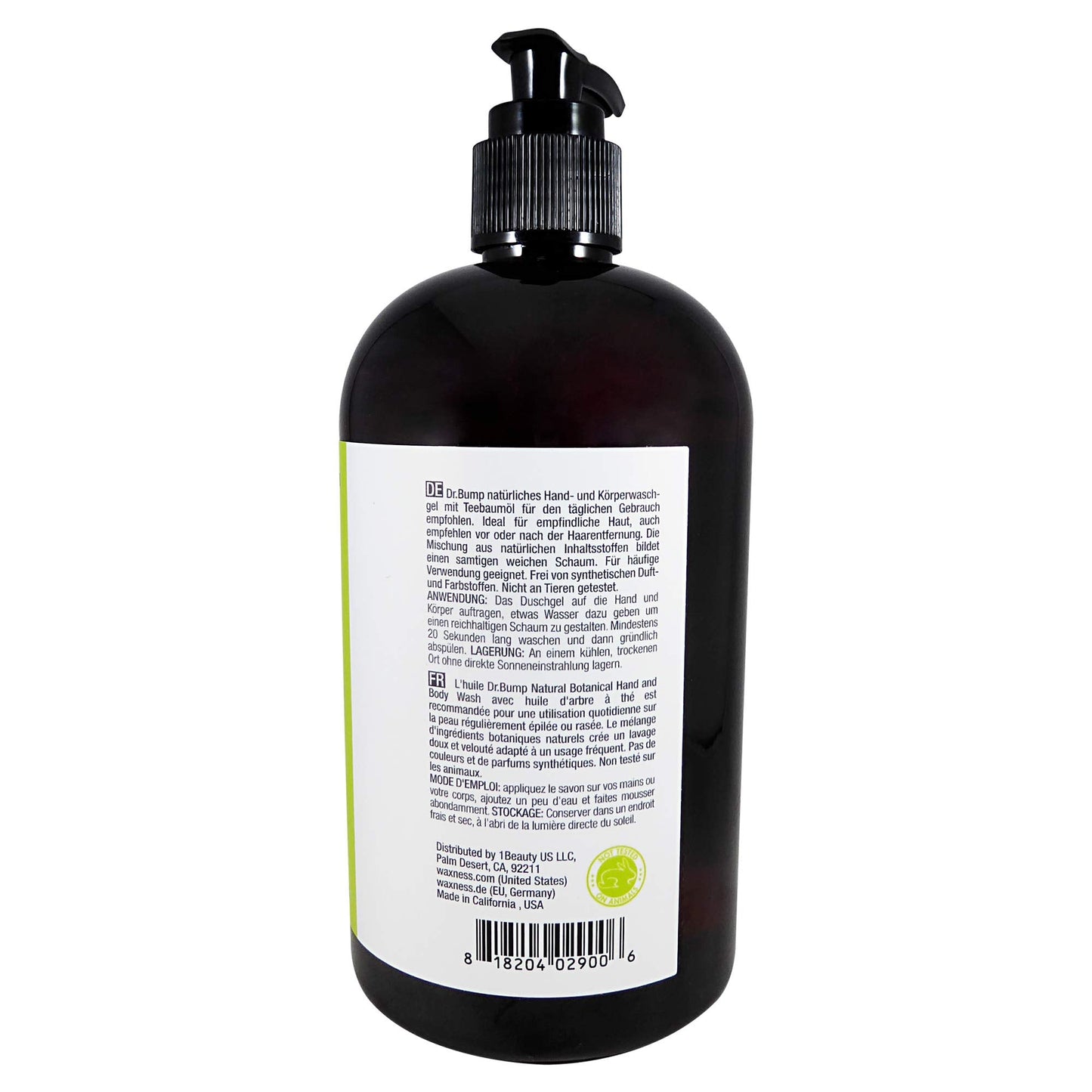Waxness Dr. Bump Botanical Body Wash & Lotion Kit Tea Tree & Lemongrass 2 x 16 fl oz (480 ml) - Professional Skin Care - Made in USA Beauty & Personal Care Waxness