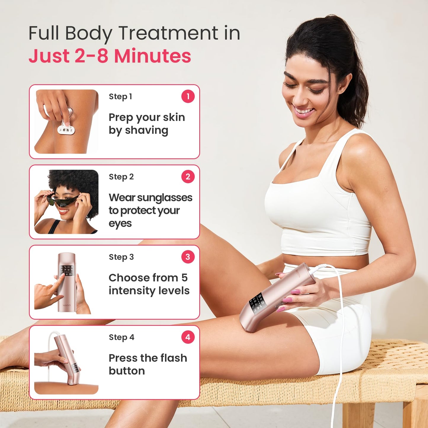 IPL Laser Hair Removal for Women & Men, 25J Triple-Pulse & 12cm² Sapphire 37°F Ice-Cooling Painless Hair Removal for Ingrown & Coarse Hair, Hair Beauty and Personal Care ECOFUN