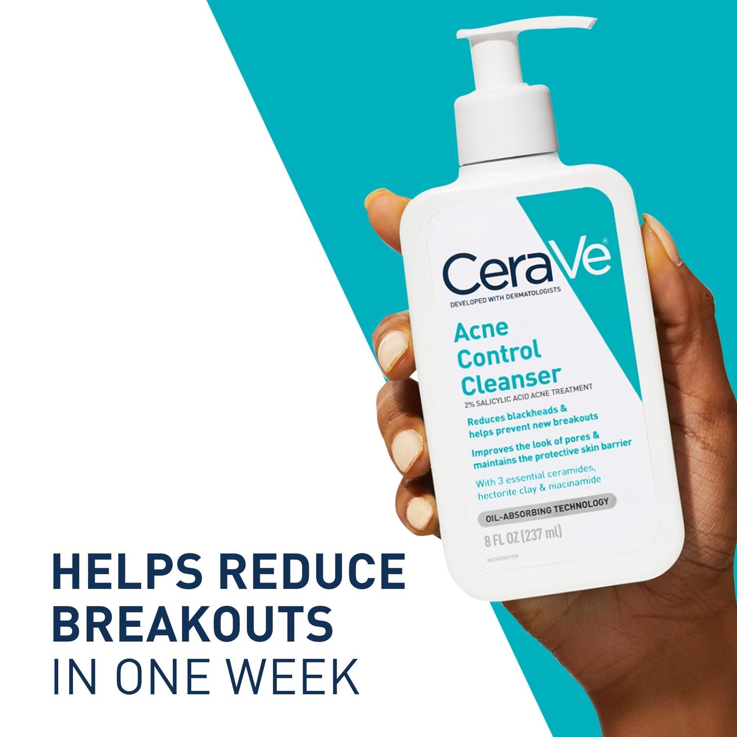 CeraVe Acne Treatment Face Wash, Salicylic Acid Cleanser with Purifying Clay, Niacinamide, and Ceramides, Pore Control and Blackhead Remover, 8 Ounce Beauty and Personal Care CeraVe