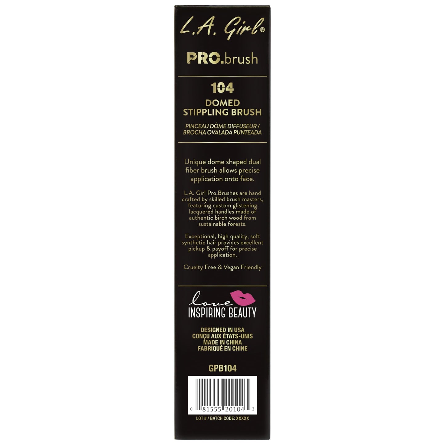 L.A. Girl Pro Cosmetic Brush, Domed Stippling, 1 Count, 1 pound, GPB104 Beauty & Personal Care L.A. Girl
