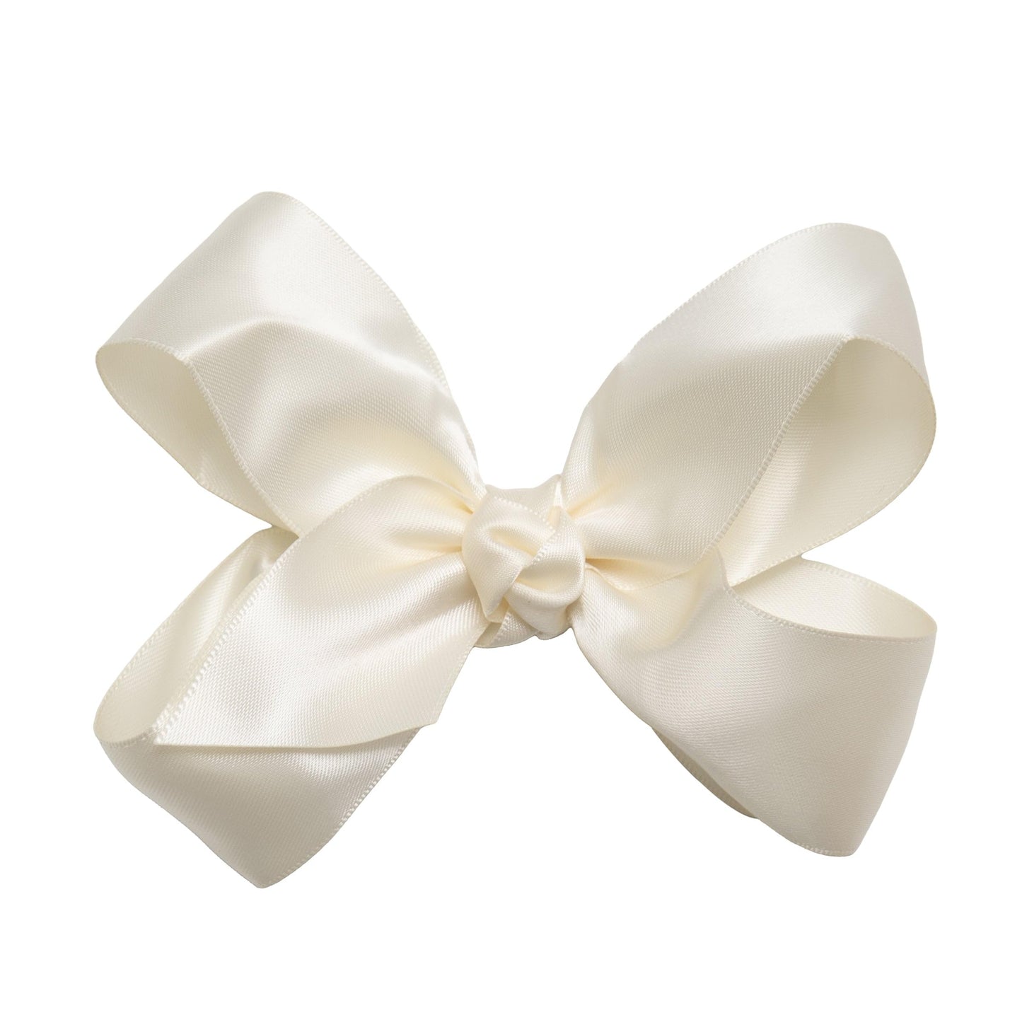 HAIRBOWS Girls' Satin Hair Bows with a Knot Wrap Center on a Clip, All Ages and Hair Types, 5 Inch Bow, Antique White Beauty & Personal Care HAIRBOWS.COM