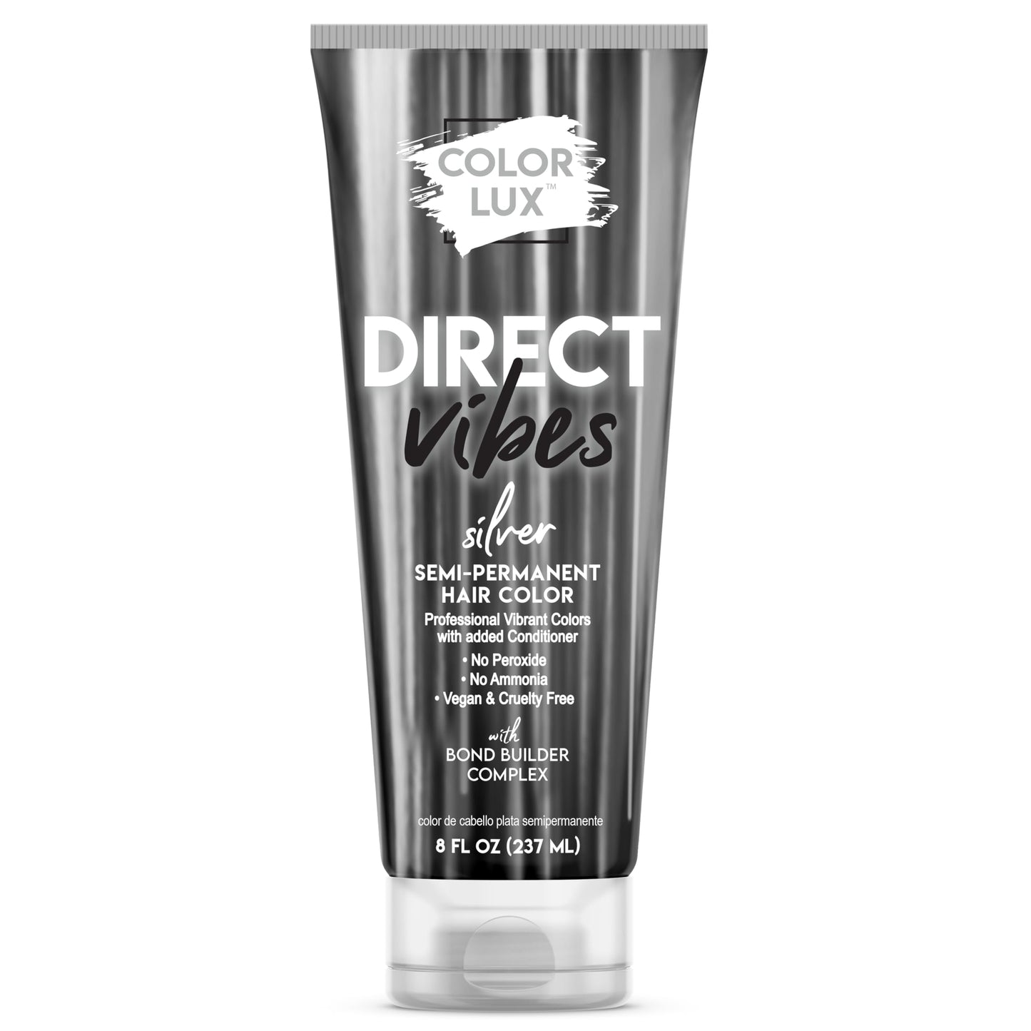 Color Lux Direct Vibes Semi-Permanent Hair Color, Silver, Vibrant & Long-Lasting Shade, Ammonia-Free, Vegan, Sulfate-Free, Paraben-Free, 8 fl oz Beauty & Personal Care Color Lux