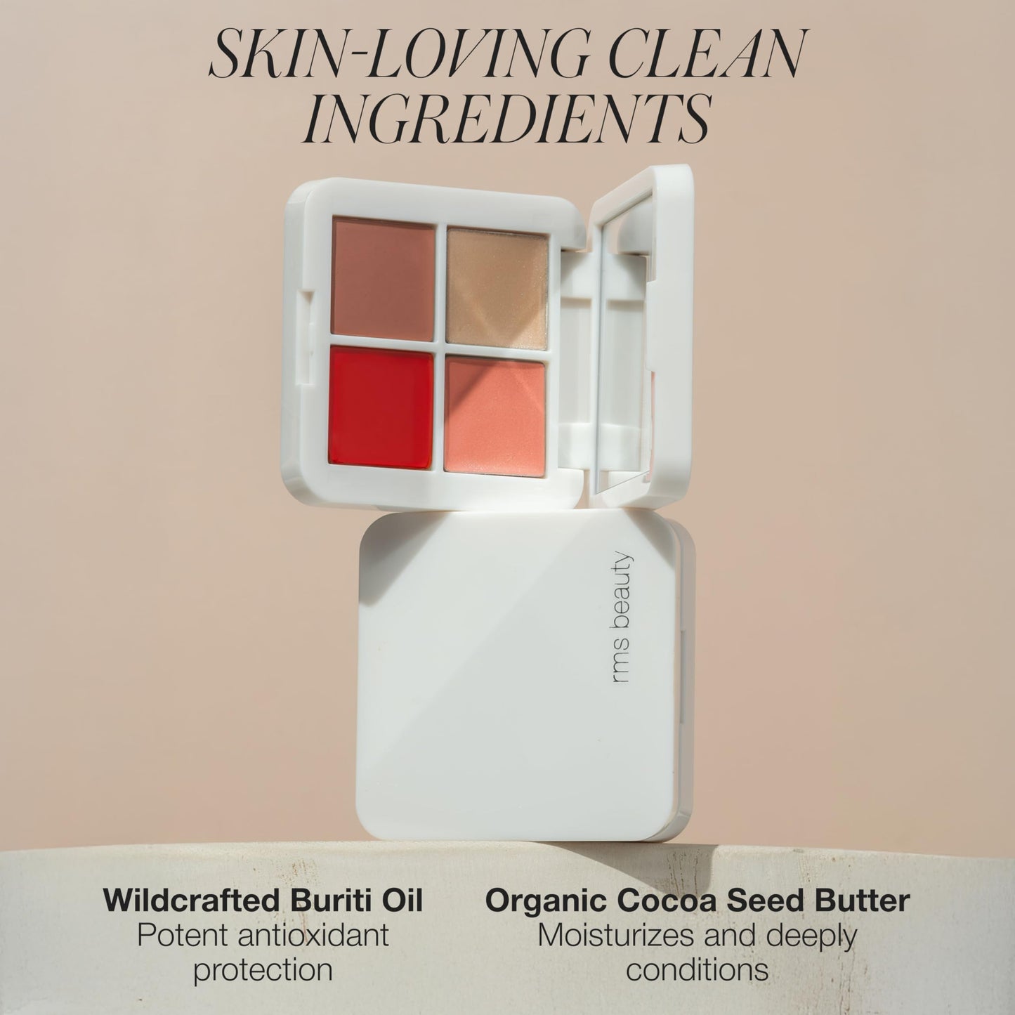 RMS Beauty Lip2Cheek Glow Quad Creamy Multi-Use Blush & Lip Color Palette with 4 Radiant Shades Hydrating Formula for Natural Radiance Long-Lasting Beauty & Personal Care RMS Beauty