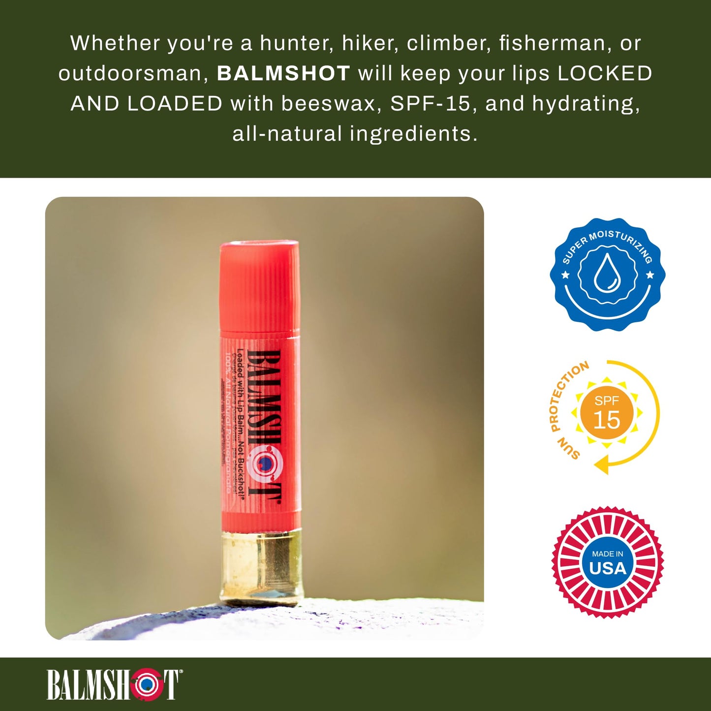 BALMSHOT Two Pack of 100% All Natural Pomegranate Lip Balm Beauty & Personal Care Balmshot
