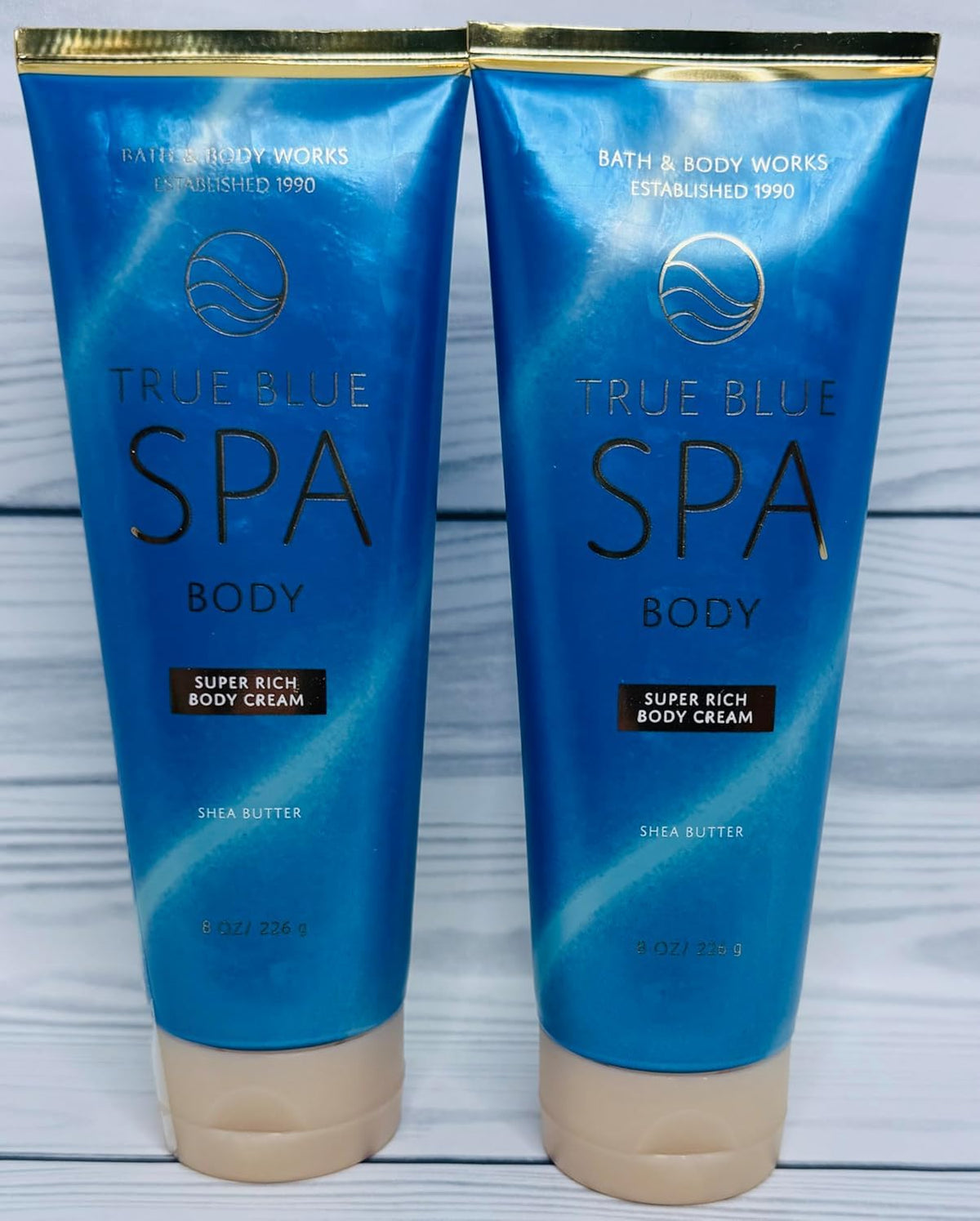 Bath & Body Works True Blue Spa Super Rich Body Cream 8 Ounces Pack of 2