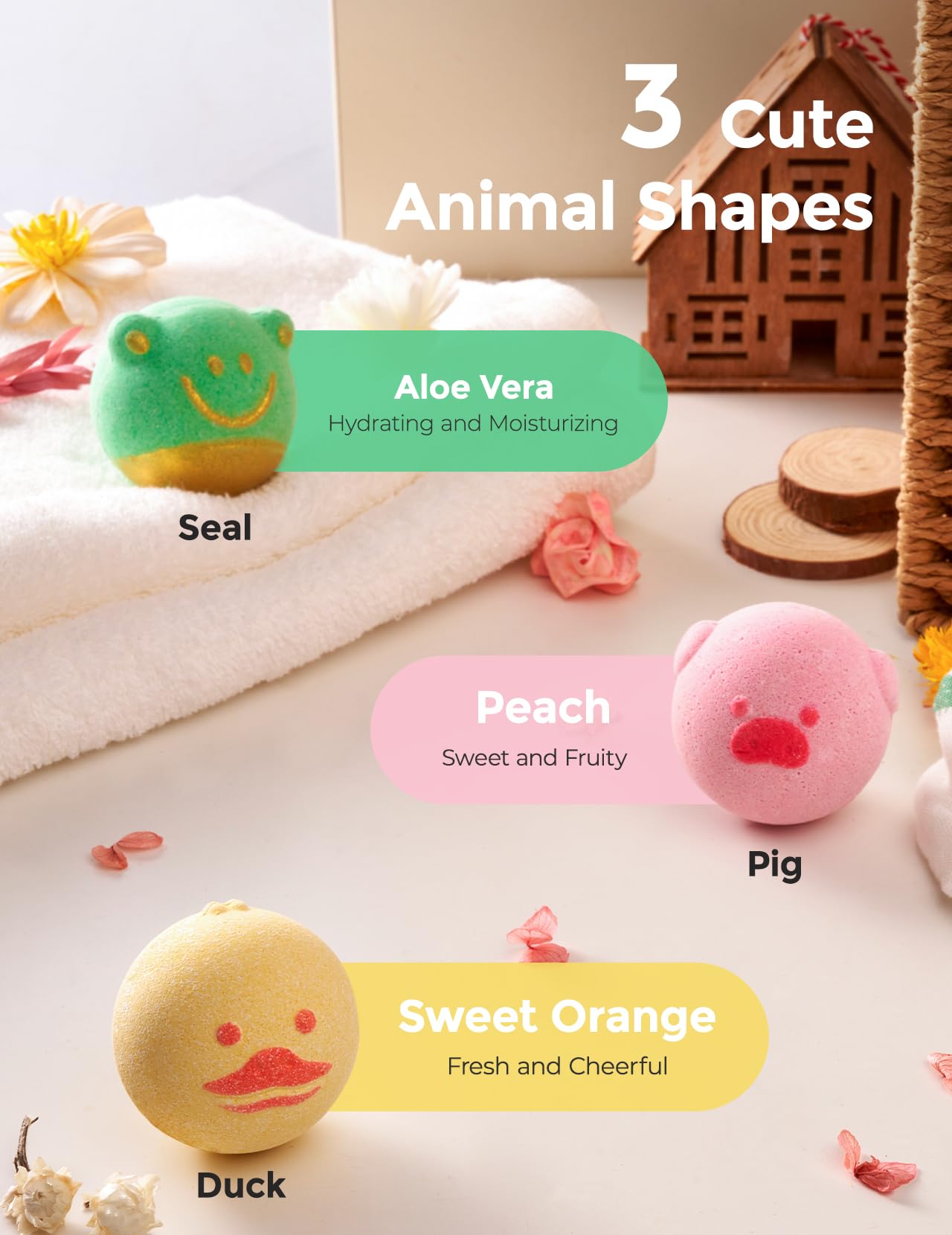 Momcozy Natural&Organic Essential Oil Bath Bombs,3 Pcs Bubble Bath Fizzy Balls with 3 Cute Shapes,Bath Bombs Gift Set for Kids Girls Boys Toddler Beauty and Personal Care Momcozy
