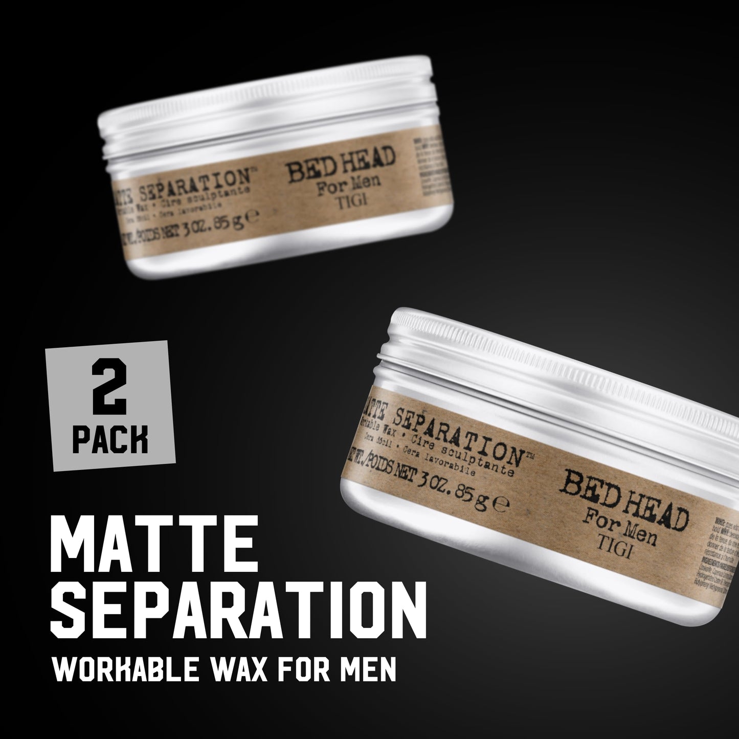 TIGI Bed Head for Men Matte Separation Workable Wax - Use for Strong Hold - For Men's Hairstyles - Use on Damp or Dry Hair - Premium Strong Hold Hair Beauty & Personal Care Bed Head