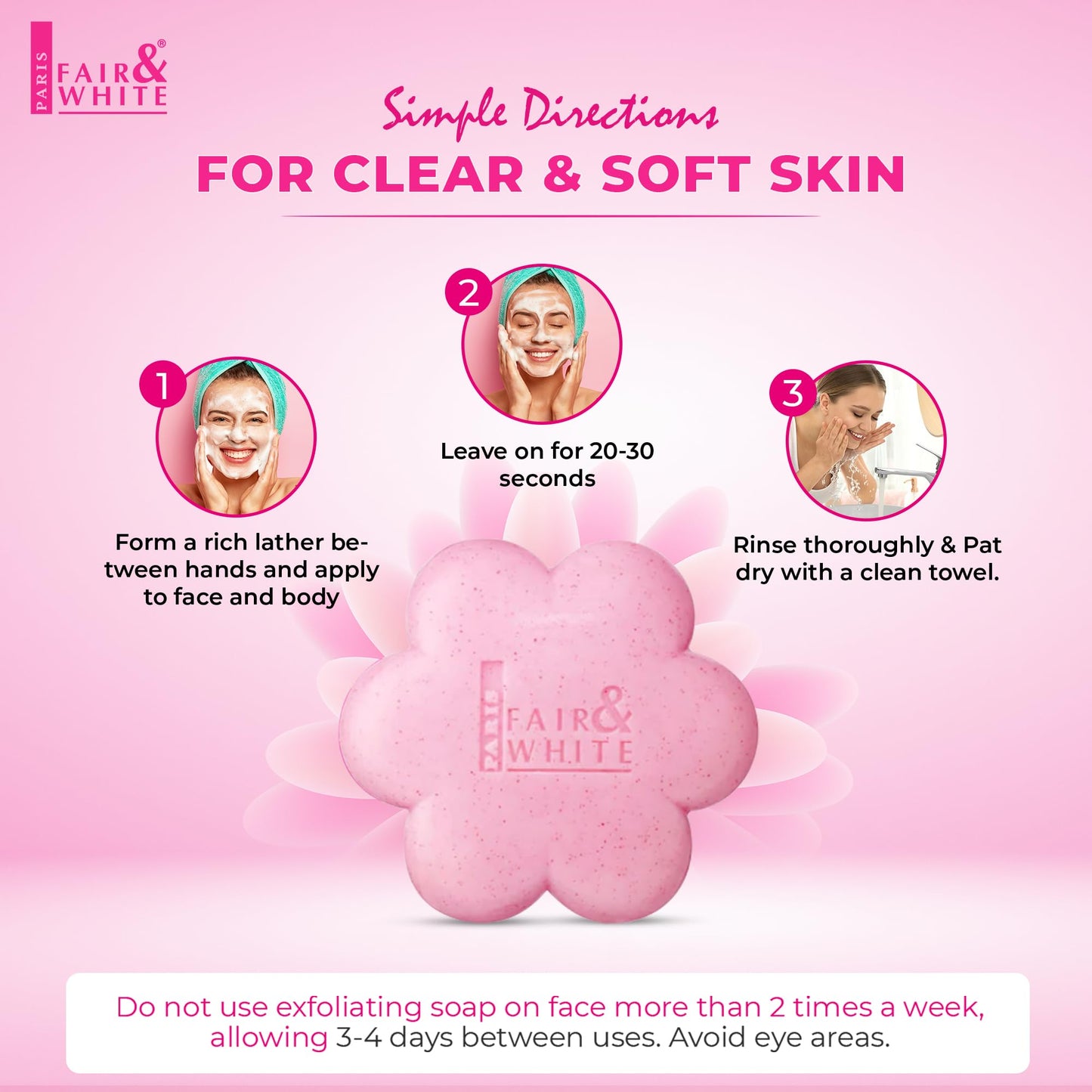Fair & White So White Skin Brightening Soap - 200g / 7 oz - Exfoliating Soap, Helps to Reduce Blemishes on: Body, Knees, Underarms, Armpit Beauty & Personal Care FAIR & WHITE
