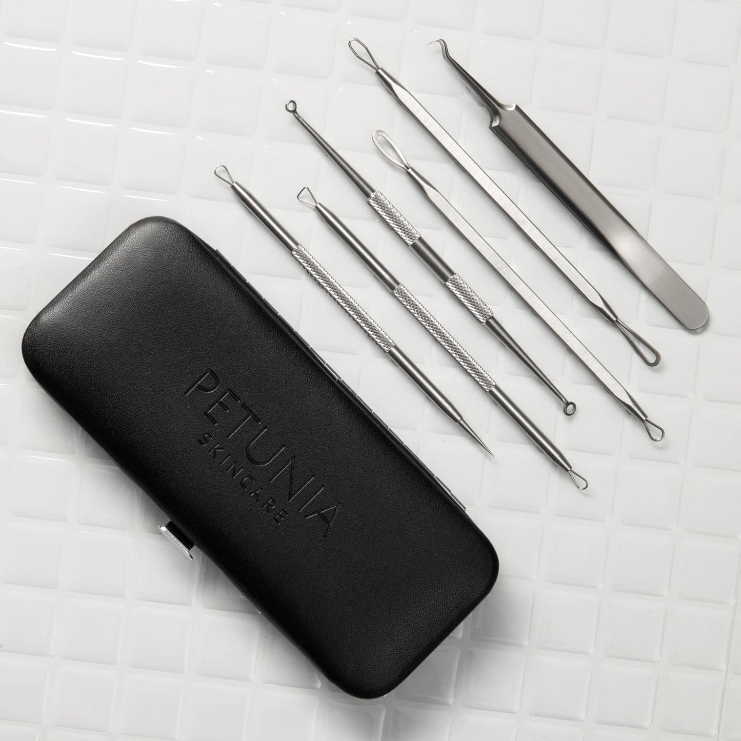 6 Piece Set Pimple Popper Blackhead Remover and Acne Extractor Kit Specifically Treats Face Blemishes Zits and Whiteheads - Perfect Stocking Stuffer Beauty & Personal Care PETUNIA SKINCARE