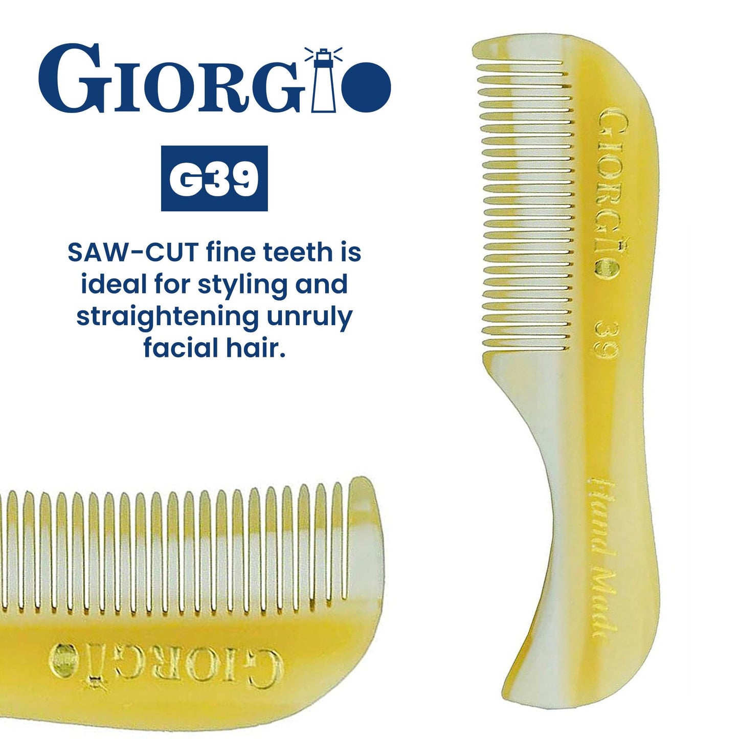 Giorgio G39 Mini Extra Small Men's Fine Toothed Beard and Mustache Comb for Facial Hair Grooming and Styling. Add this pocket comb to your hair Beauty and Personal Care GIORGIO