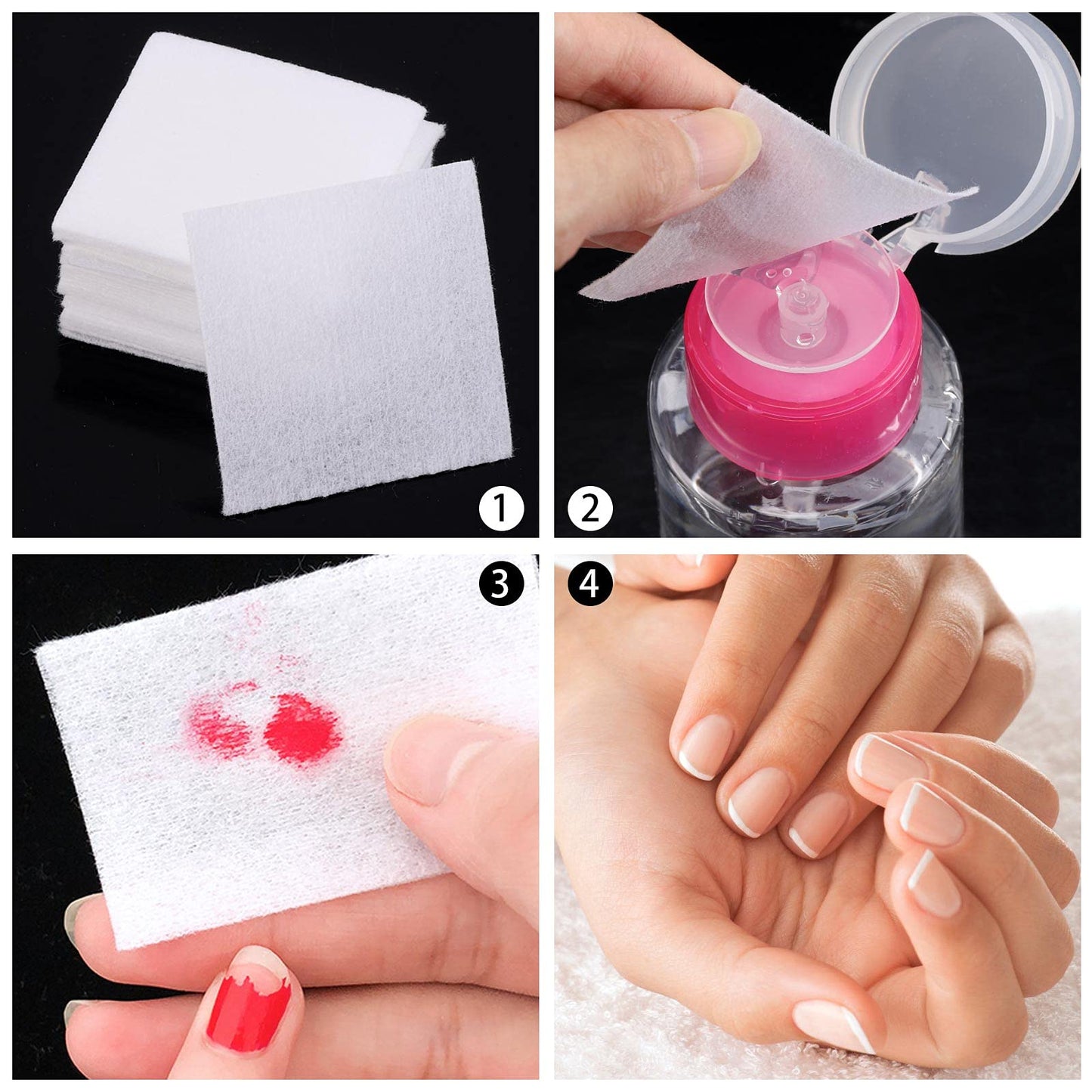 Lint Free Nail Wipes Nail Art Gel Polish Remover Cotton Pads 4 Boxes (1300 Pieces) Beauty & Personal Care LoveBB