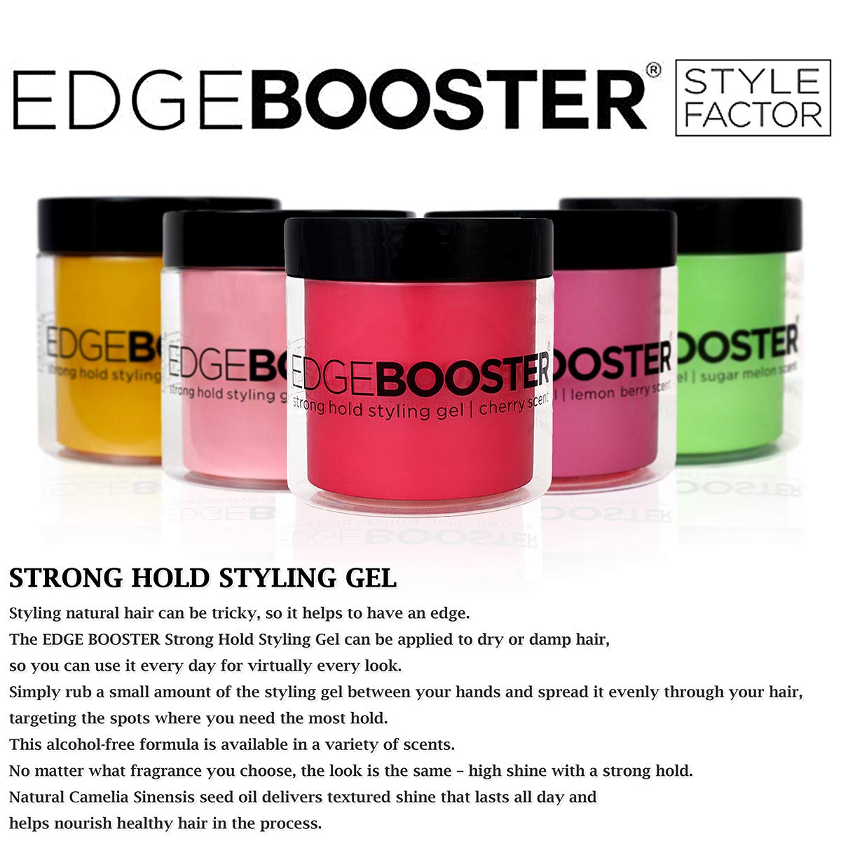 Style Factor Edge Booster Strong Hold Styling Gel, 16.9 Ounce (Lemon Berry) Beauty & Personal Care EDGEBOOSTER