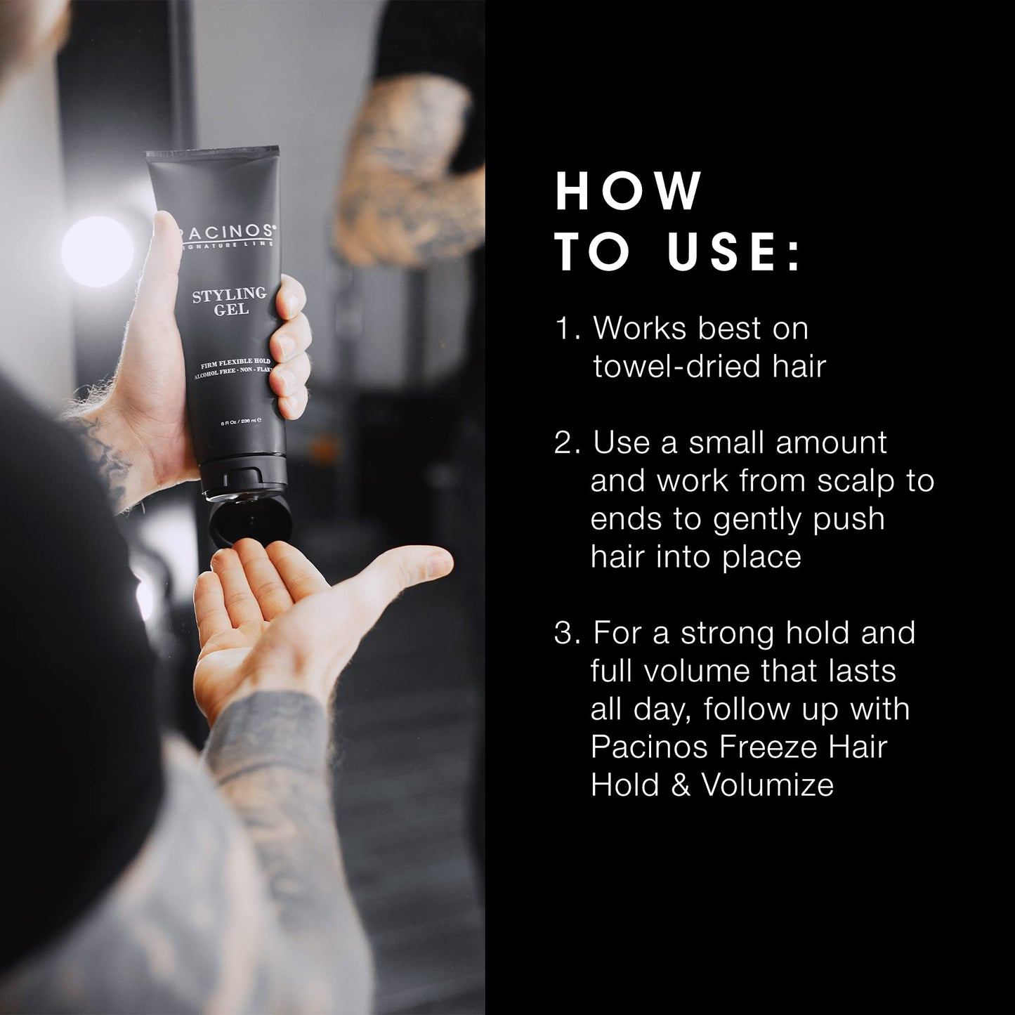 Pacinos Styling Gel - Medium Shine All Day Hold, Conditions and Moisturizes Hair while Adding Volume and Texture, No Dry Flakes or Residue, All Hair Beauty & Personal Care Pacinos