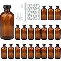 COMUDOT 8oz Durable Glass Bottle, Reusable Glass Bottles with Airtight Lid for Shampoo, Conditioner, Essential Oils, Set of 20 (Brown) Beauty & Personal Care COMUDOT