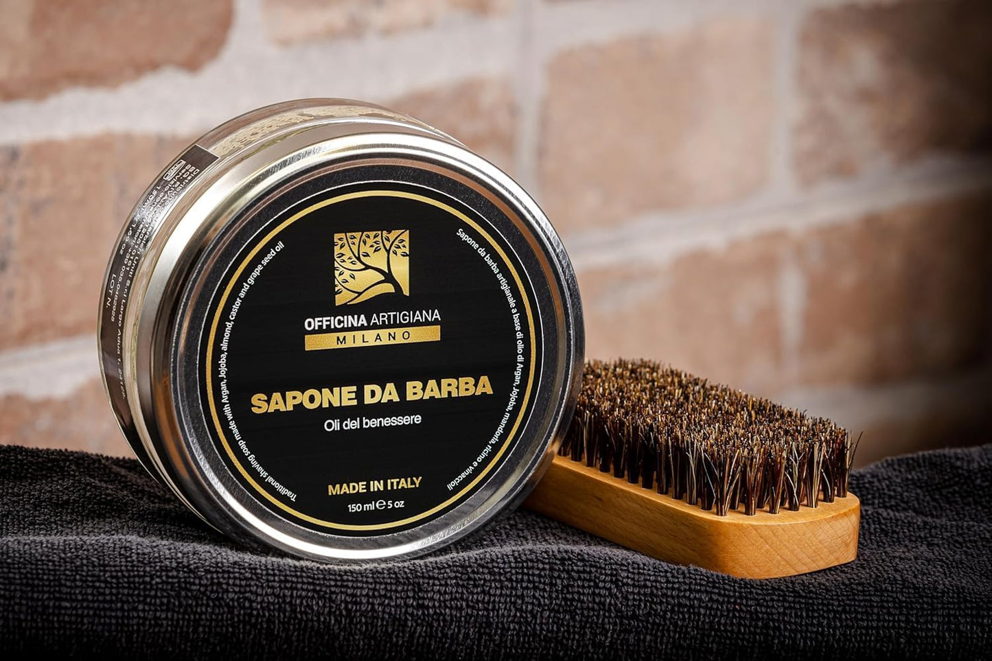 Officina Artigiana Milano Traditional/Original Shaving Soap 150 ml - Luxury Italian Artisan Wet Shaving Soap/Cream with 40% Wellness Oils & Shea Beauty and Personal Care The Goodfellas' smile