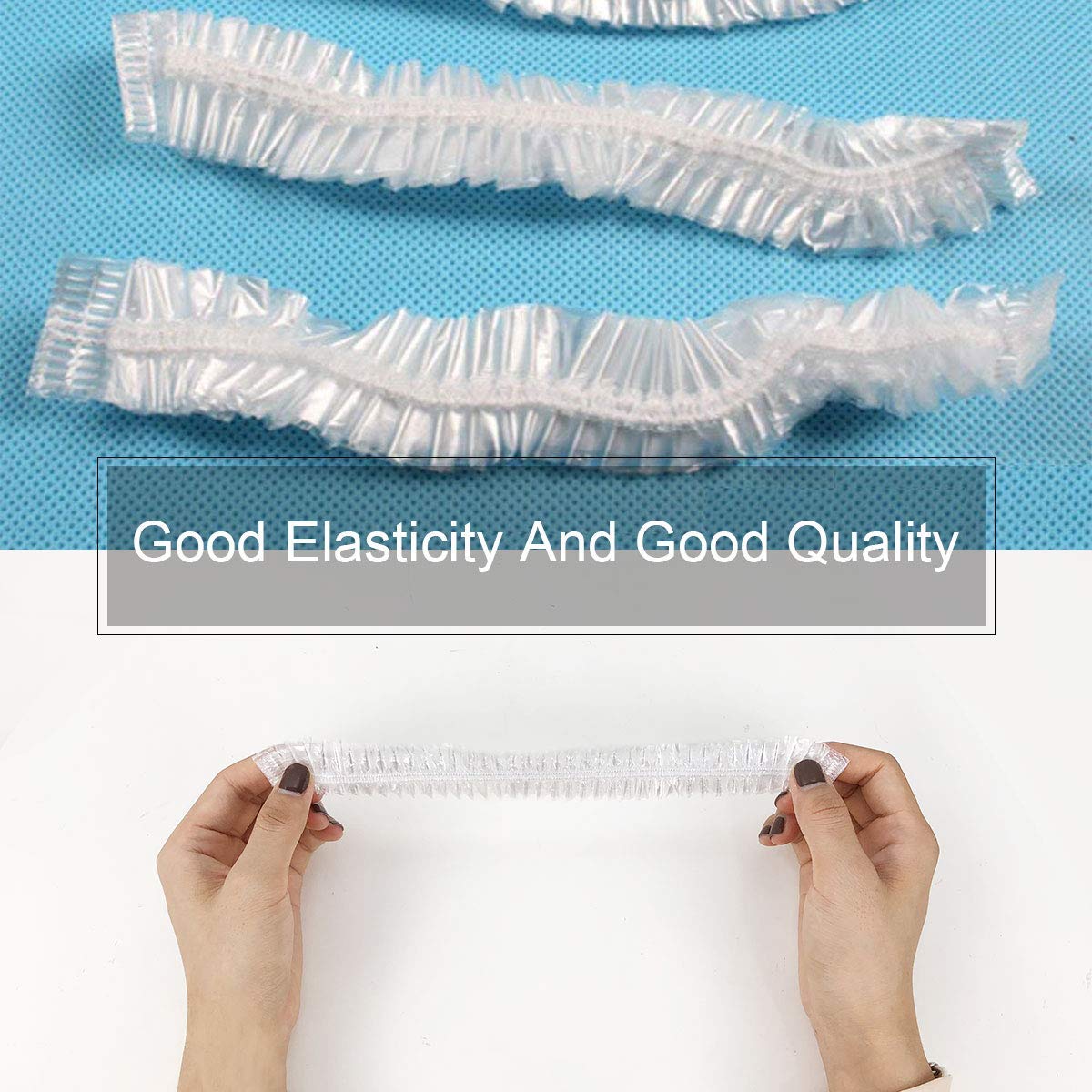 Disposable Shower Caps - 100PCS Plastic Clear Hair Cap Thick Waterproof Elastic Bath Caps for Women Hair Treatment,Hotel and Home Use,Travel Beauty and Personal Care LADES