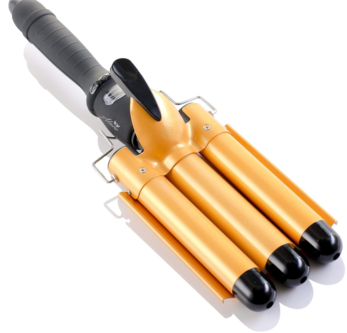 Alure Three Barrel Curling Iron Wand with LCD Temperature Display - 1 Inch Ceramic Tourmaline Triple Barrels, Dual Voltage Crimping Tool, Best Hair Beauty & Personal Care Asani