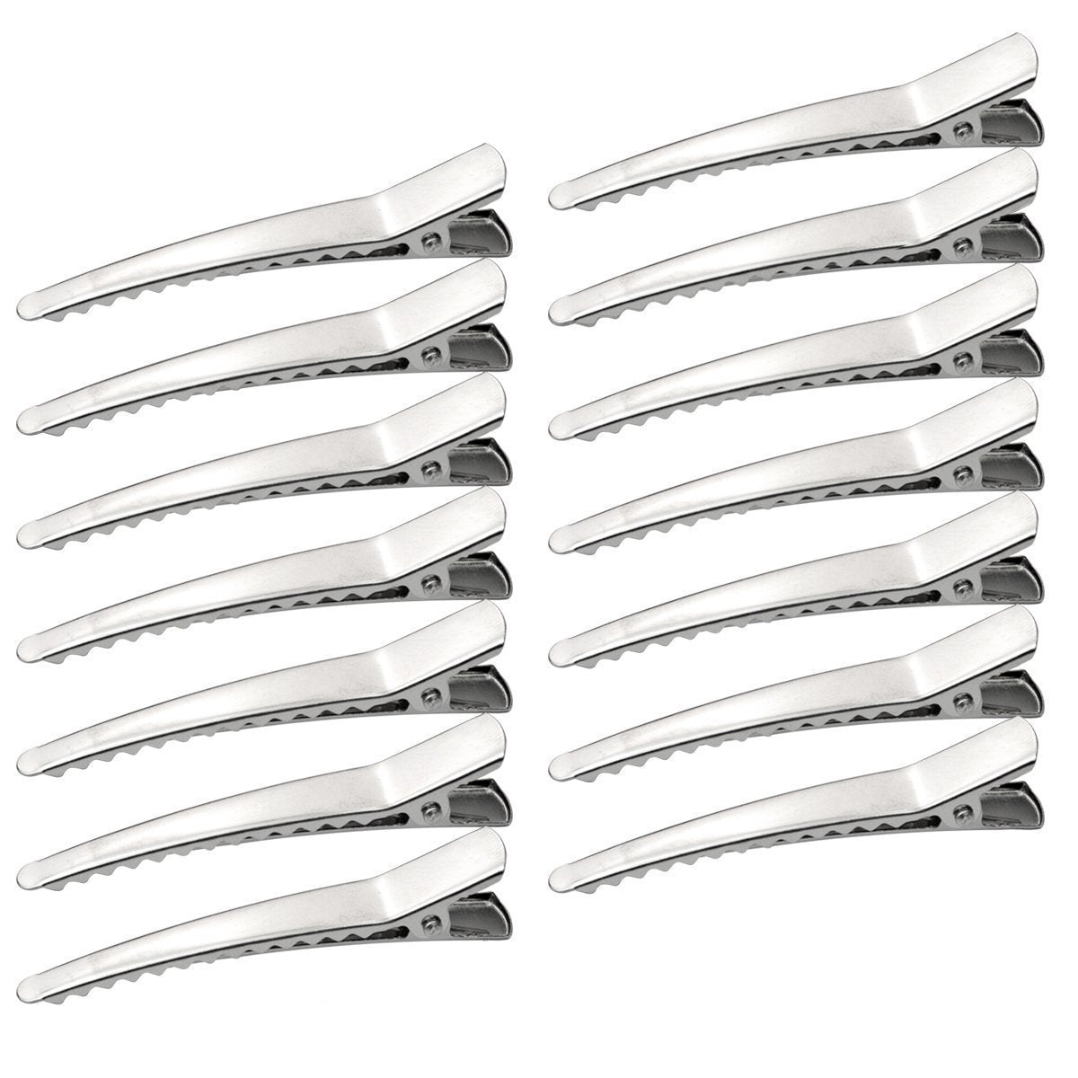 100 Pieces 6CM Silver Metal Alligator Teeth Prongs Clips Hair Pins Hair Bows Beauty & Personal Care lasenersm