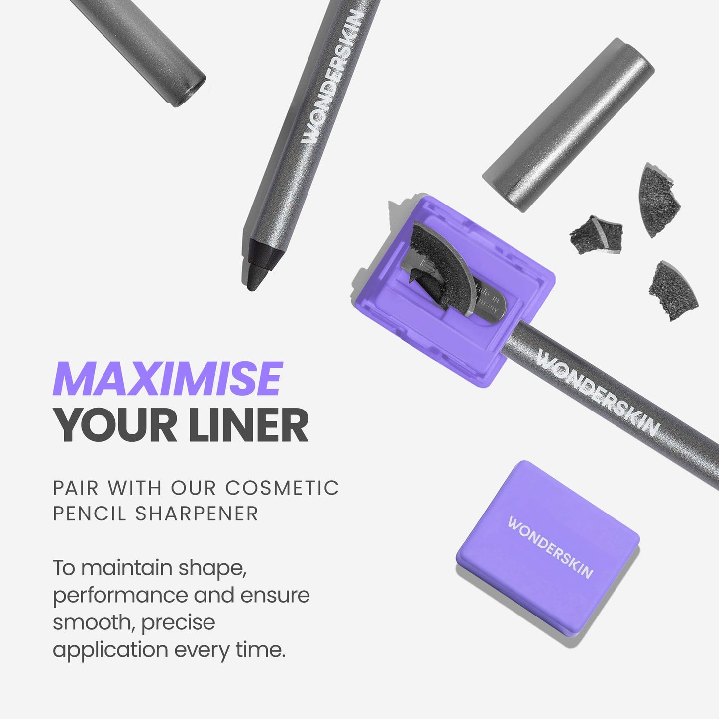 Wonderskin Eyeliner Pencil, 1440 Longwear Deep Black Eyeliner Pencil - Waterproof, Sharpenable & Smudge Proof (Liquorice) Beauty and Personal Care Wonderskin
