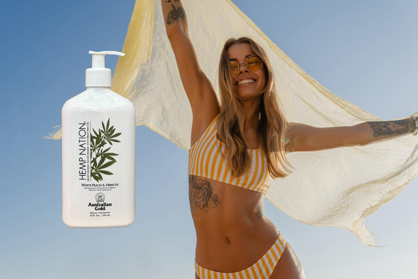Hemp Nation White Peach Hibiscus Moisturizing Tan Extender 18 oz Beauty & Personal Care Hemp Nation