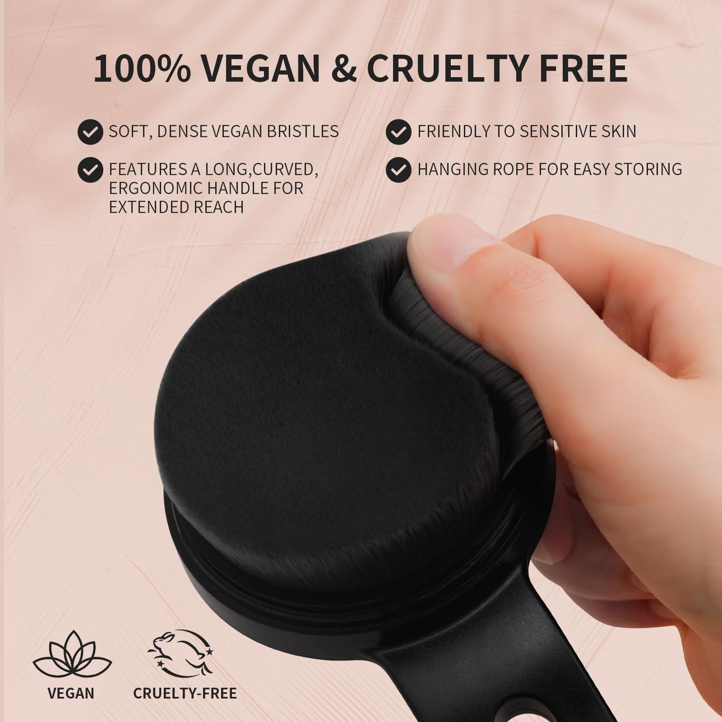 docolor Self Tanner Back Applicator, Plastic Long Handle Back Tanning Applicator Large Body Makeup Brush Vegan & Cruelty Free Self Tanner Brush Beauty and Personal Care docolor