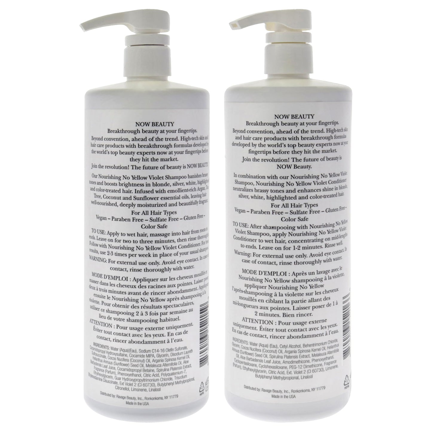 No Yellow Kit by NOW Beauty for Unisex - 2 Pc Kit 32oz Shampoo, 32oz Conditioner Beauty & Personal Care NOW BEAUTY