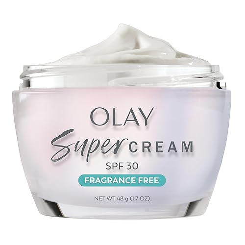 Olay Super Cream with Sunscreen SPF 30, Fragrance Free Lightweight Face Moisturizer with Sun Protection, 5-in-1 Skin Care - Hydrating, Brightening Beauty & Personal Care Olay