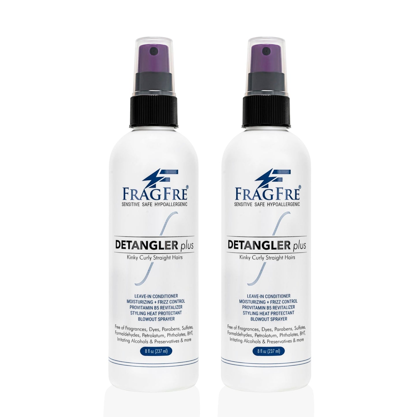 FRAGFRE Detangler plus Styling Hair Spray 8 oz (2-Pack Gift Set) - Heat Protectant and Blowout Spray - Leave in Conditioner for Sensitive Skin Beauty & Personal Care FRAGFRE
