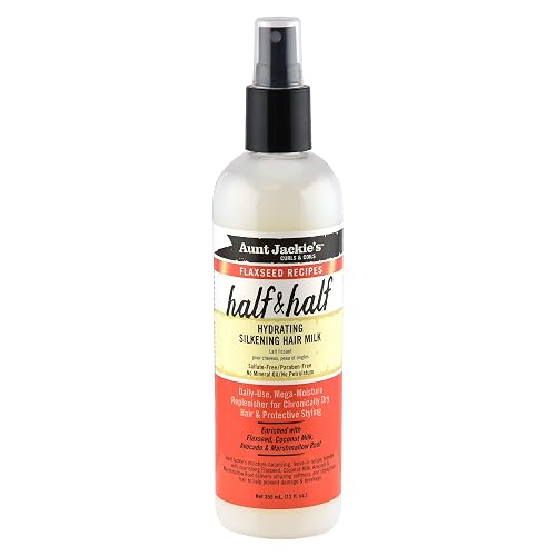 Aunt Jackie's Flaxseed Recipes Half & Half, Hydrating Silkening Hair Milk, For Daily Use, Enriched with Flaxseed, Coconet, Jojoba Oil, Shea Butter Beauty & Personal Care Aunt Jackie's