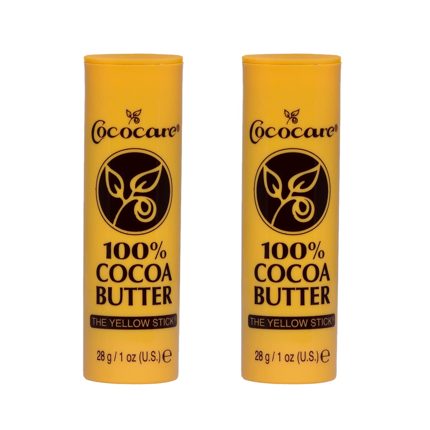 Cococare 100% Cocoa Butter Stick - All-Natural Cocoa Butter Emollient for Ultimate Skin Hydration & Protection - The Yellow Stick - (2 Pack) Beauty and Personal Care COCOCARE Default Title
