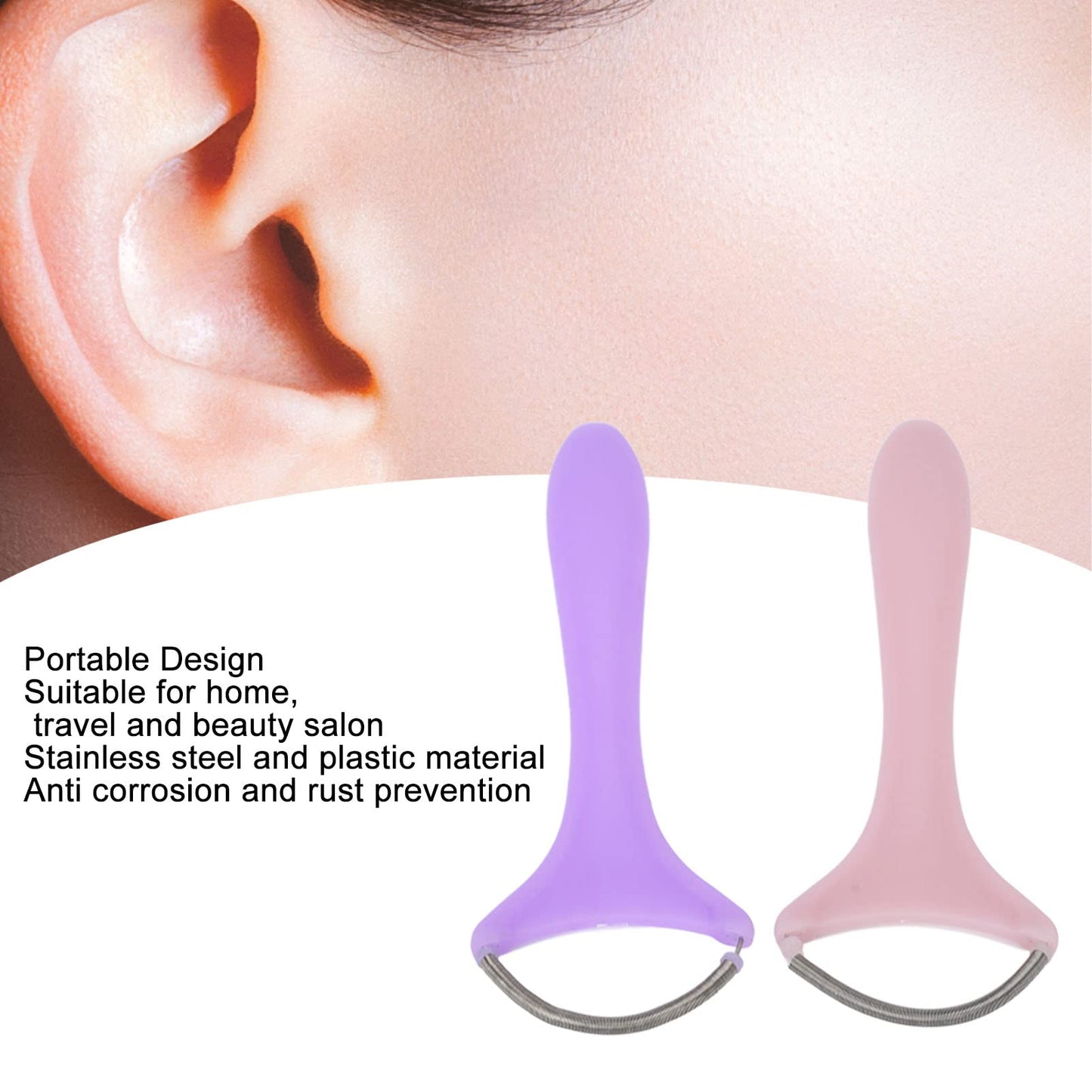 Saluaqui 2pcs Spring Hair Remover, Portable Hair Removal Spring Eyebrow Face Epilator Threading Tool for Women Chin Cheek Mustache Upper Lip Beauty and Personal Care Saluaqui