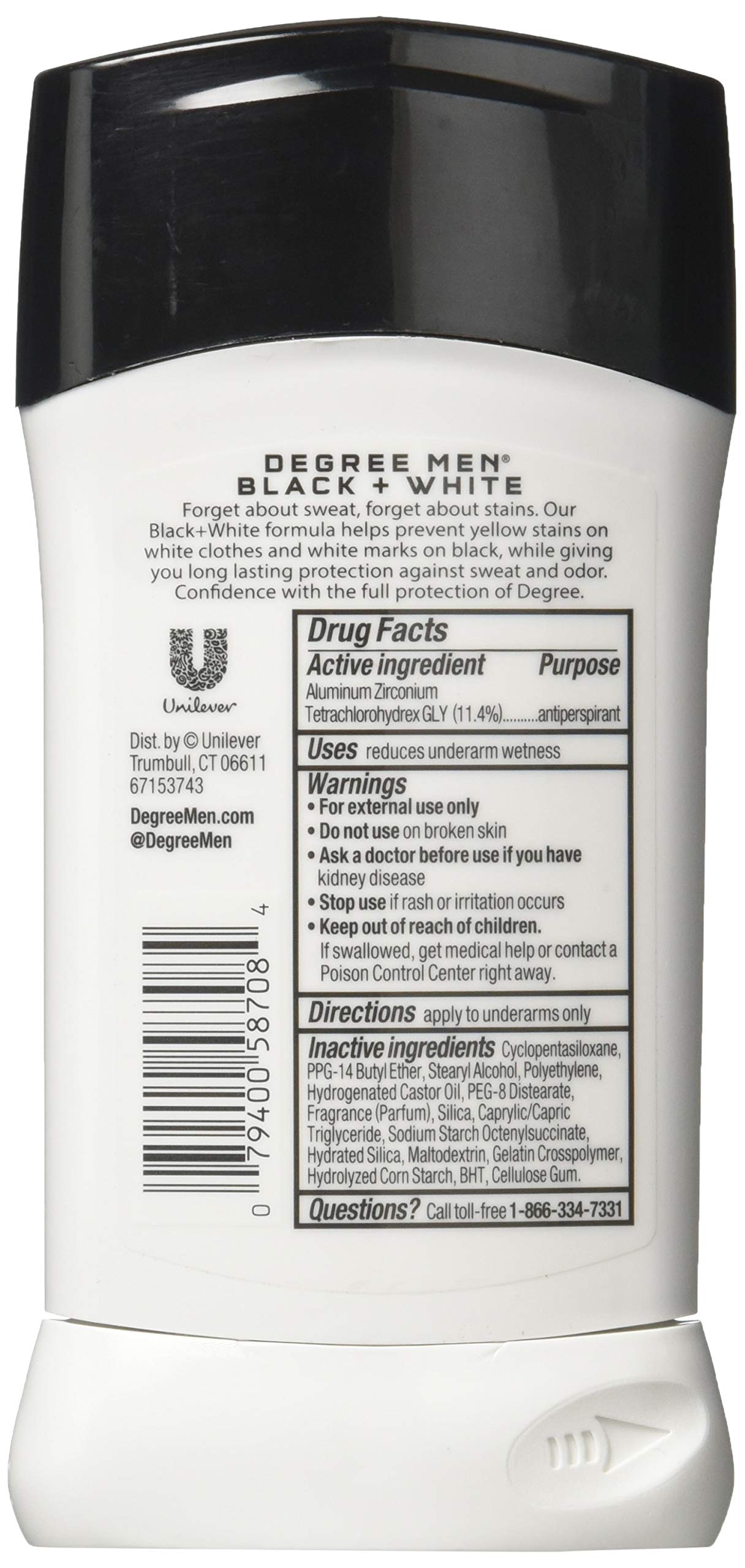 Degree Deodorant 2.7 Ounce Mens Ultra Clear Black & White (79ml) (6 Pack) Beauty and Personal Care Dove