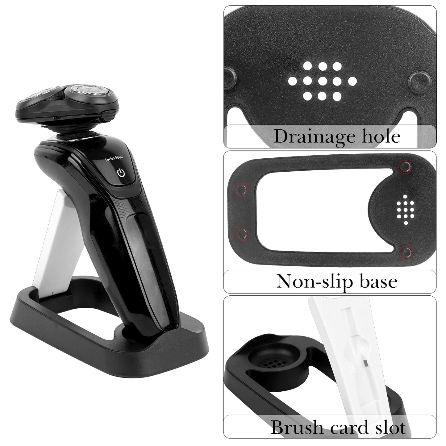 Linkidea Electric Razor Holder for Men, Folding Shaver Storage Stand, Shower Organizer Compatible with Philips Shaver 2400, Braun Series 3, 5, 6 Beauty and Personal Care Linkidea