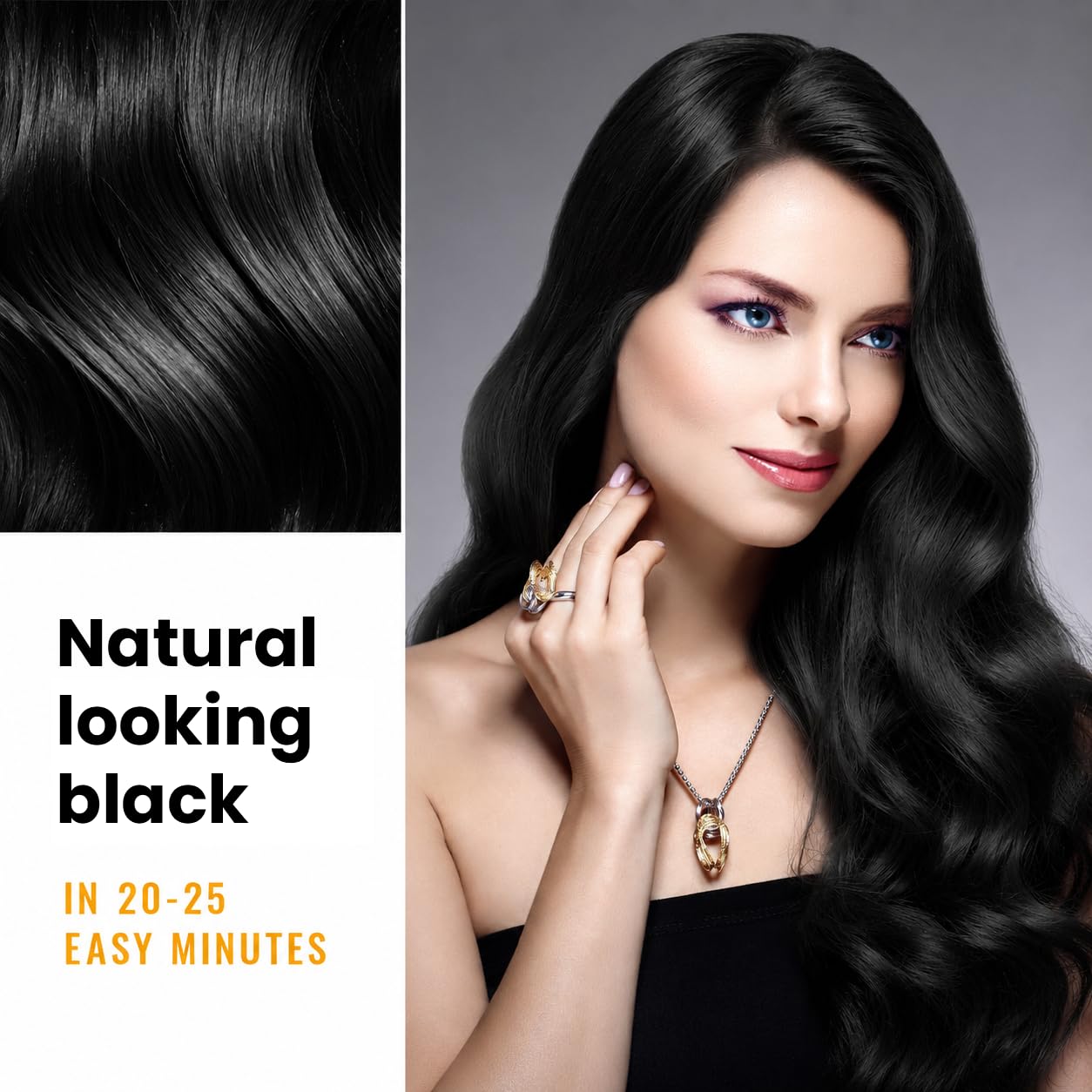 KINGMING Black Hair Dye Shampoo 3 in 1 for Gray Hair, Hair Color Shampoo for Women Men Grey Hair Coverage, Herbal Ingredients Champu Con Tinte Para Beauty and Personal Care Kingming