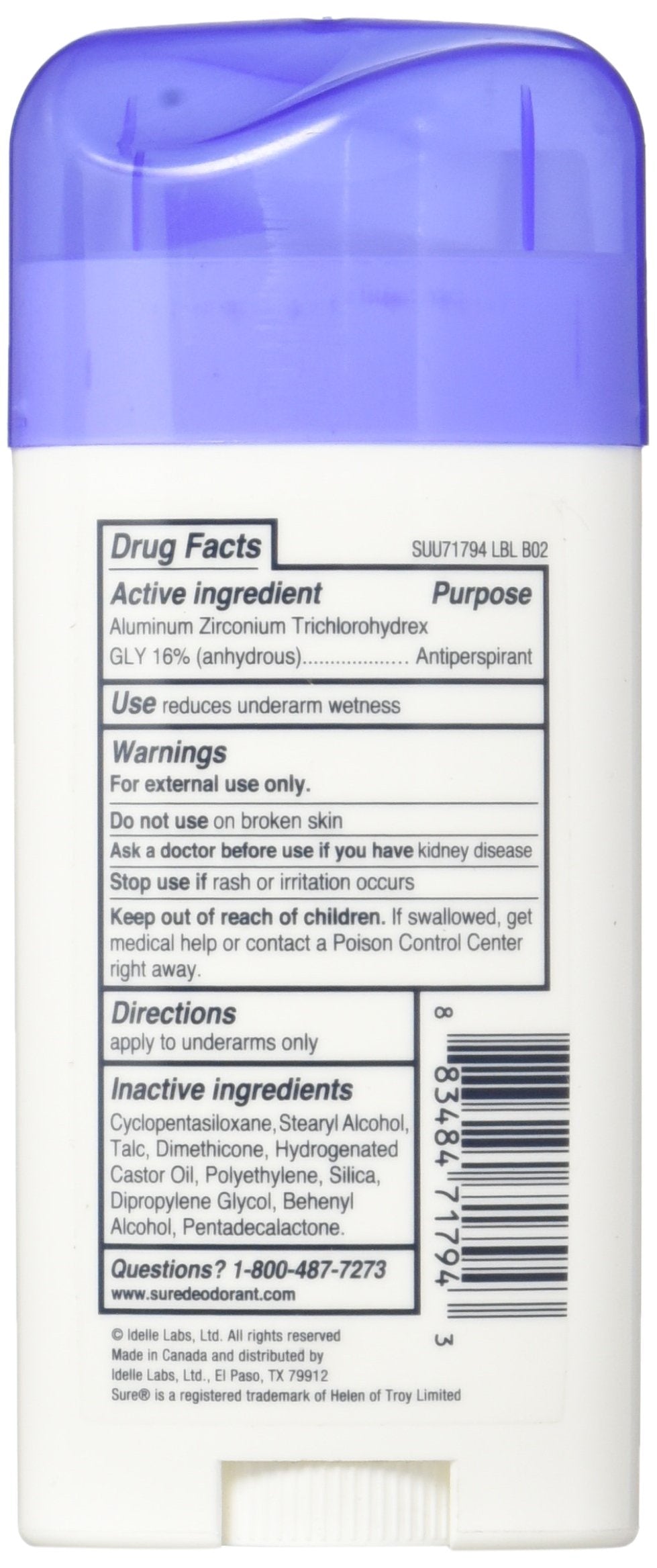 Sure Original Solid Unscented, Anti-Perspirant Deodorant, 2.7 oz (Pack of 2) Beauty and Personal Care Sure