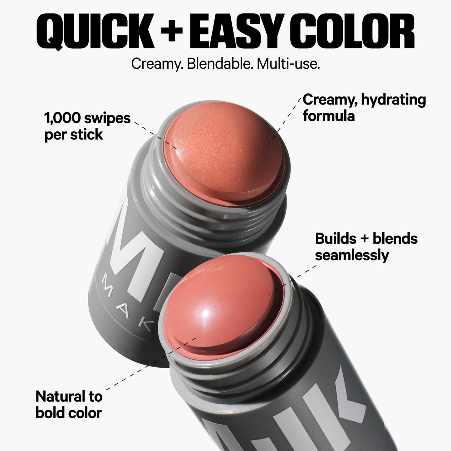Milk Makeup Lip + Cheek Stick - Buildable Cream Blush + Lip Color w/Hydrating Mango Butter + Avocado Oil for a Natural Flush - Long-Lasting, Multiuse Beauty & Personal Care Milk Makeup
