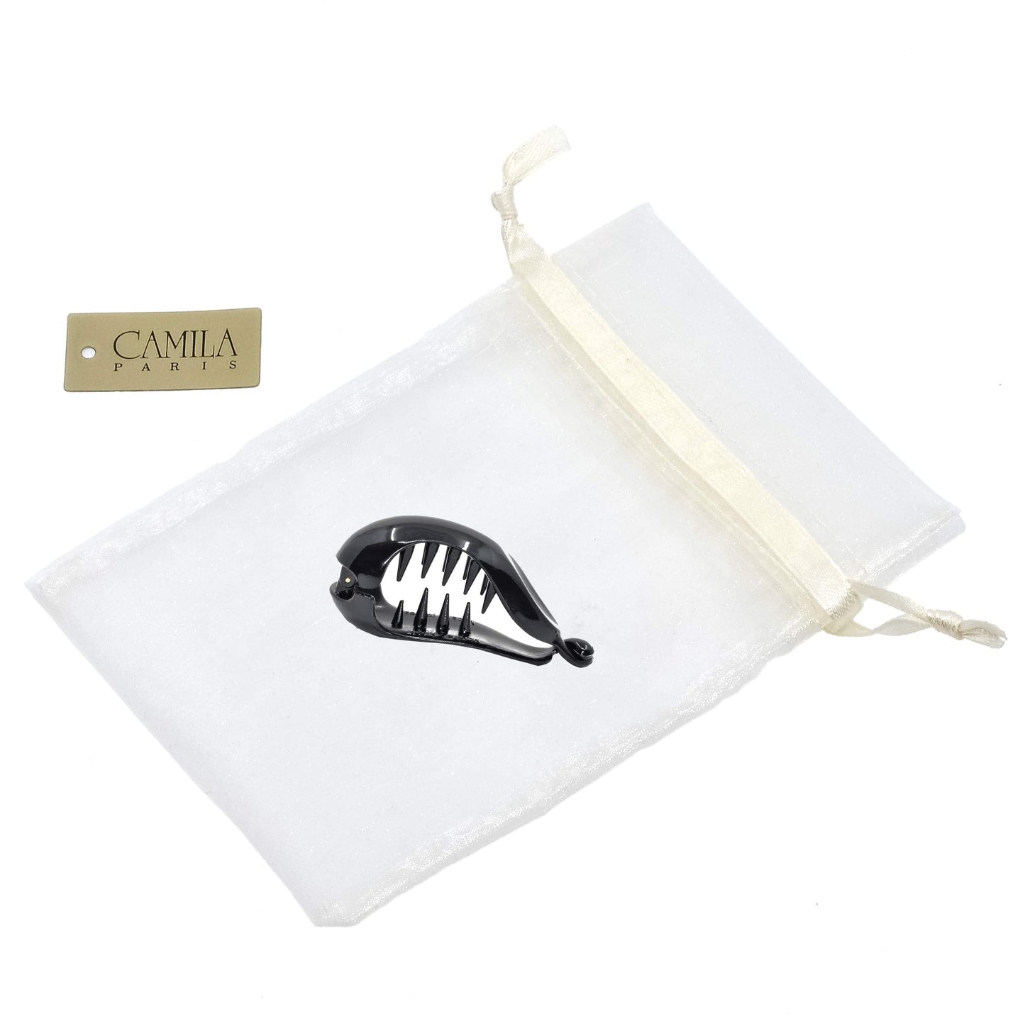 Camila Paris CP2302 2.75 Inch Small Hair Claw Clip for Women Black, Strong Hold Decorative Hair Clips Durable Styling Girls Hair Accessories. Ponytail Beauty & Personal Care Camila