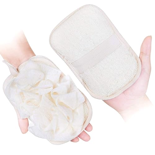 mikimini Bath Mitt for Women, Bath Pouf Mesh Brushes 1 PC Upgraded Version | Loofah Sponge & Exfoliating Pad 2 in 1 Professional Design | Exfoliating Beauty & Personal Care mikimini