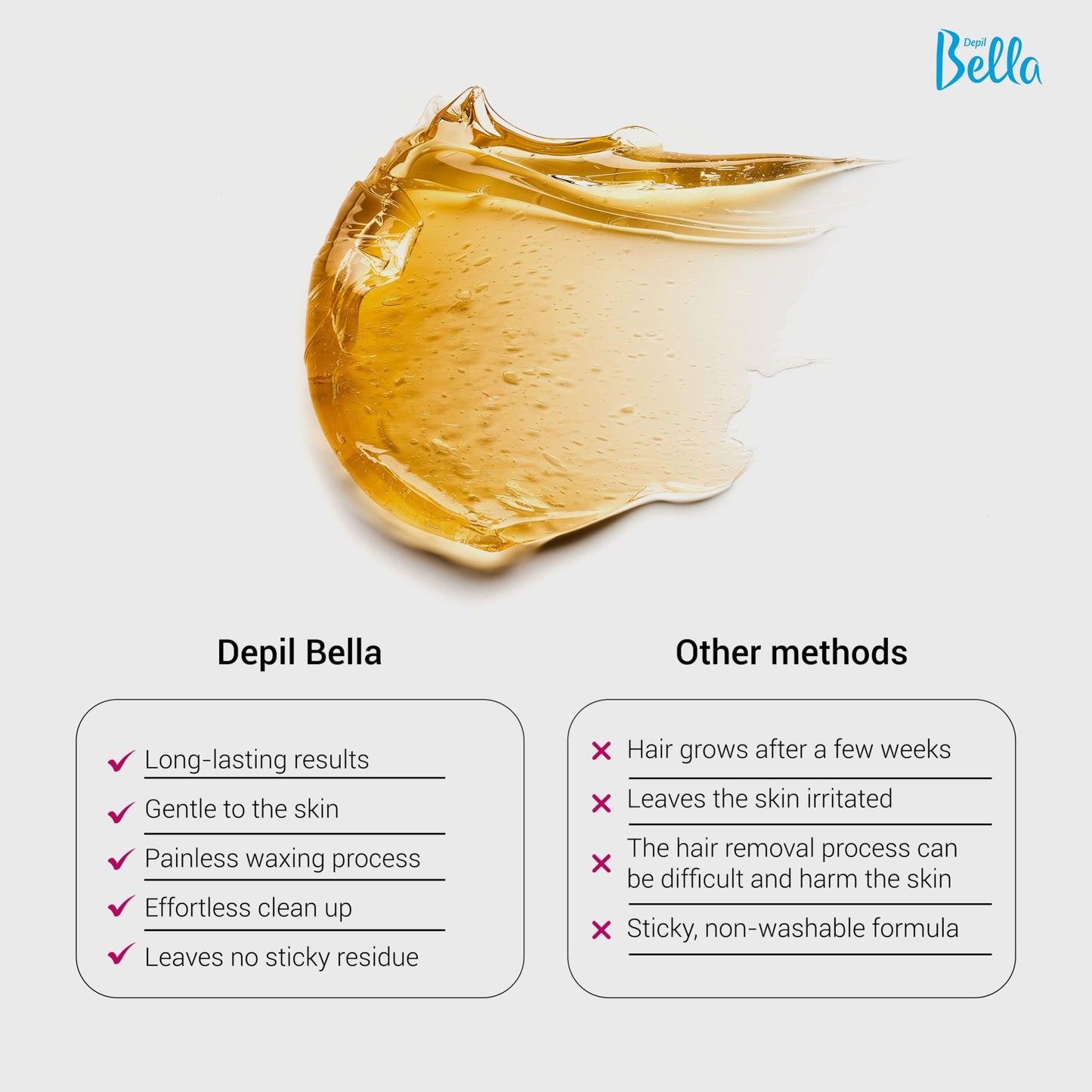 DEPIL BELLA Brazilian Sugar Wax, Hair Removal Wax for Personal & Professional Use, Organic, Natural, Vegan, Washable, All Skin Types - 2.87lbs Beauty and Personal Care DEPIL BELLA