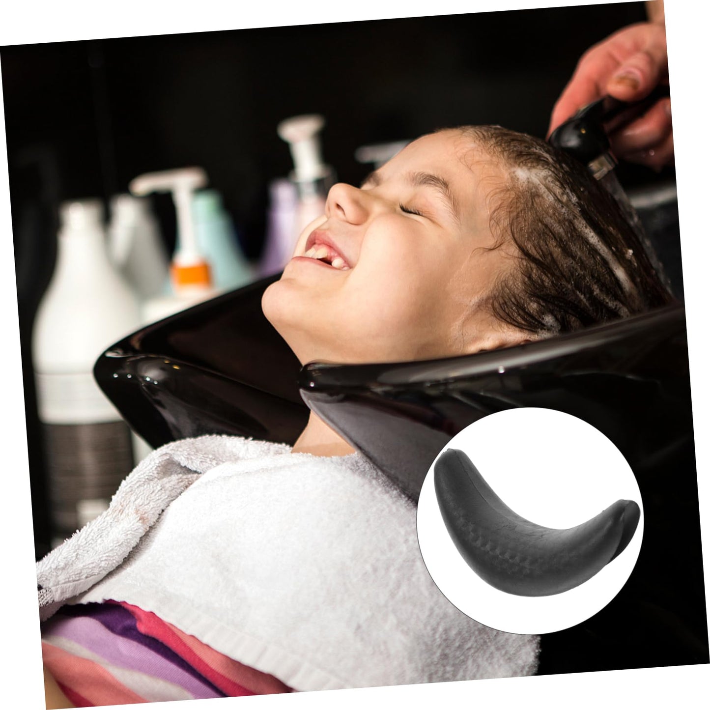 Zerodeko Salon Neck Rest Cushion for Hair Washing Sink Durable Rubber Shampoo Bowl Pillow Water Resistant Neck Support for Home and Salon Use Black Beauty and Personal Care Zerodeko